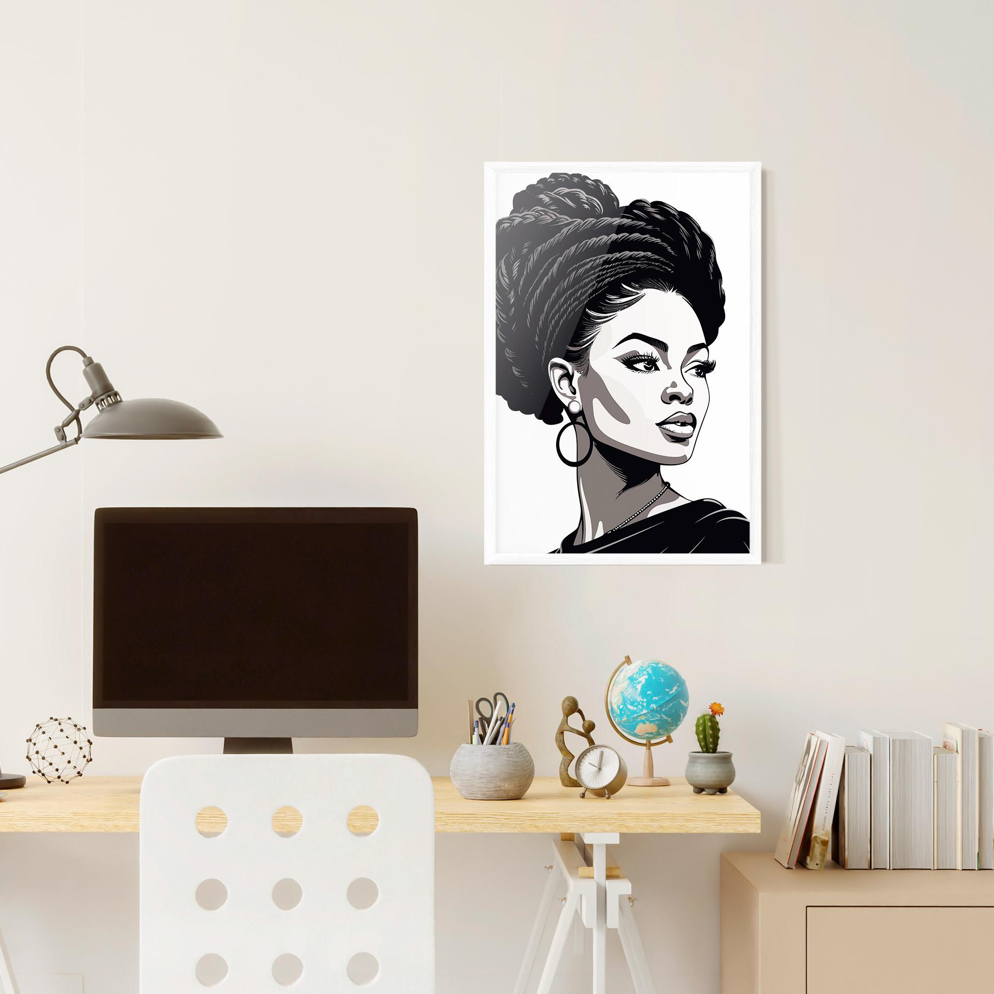 Рамкиран постер Brown Skin Woman mockup 6