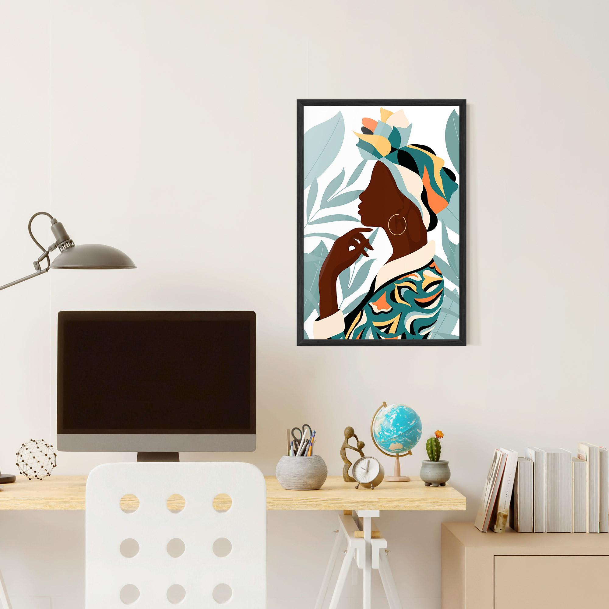 Рамкиран постер Gold African Earring mockup 6