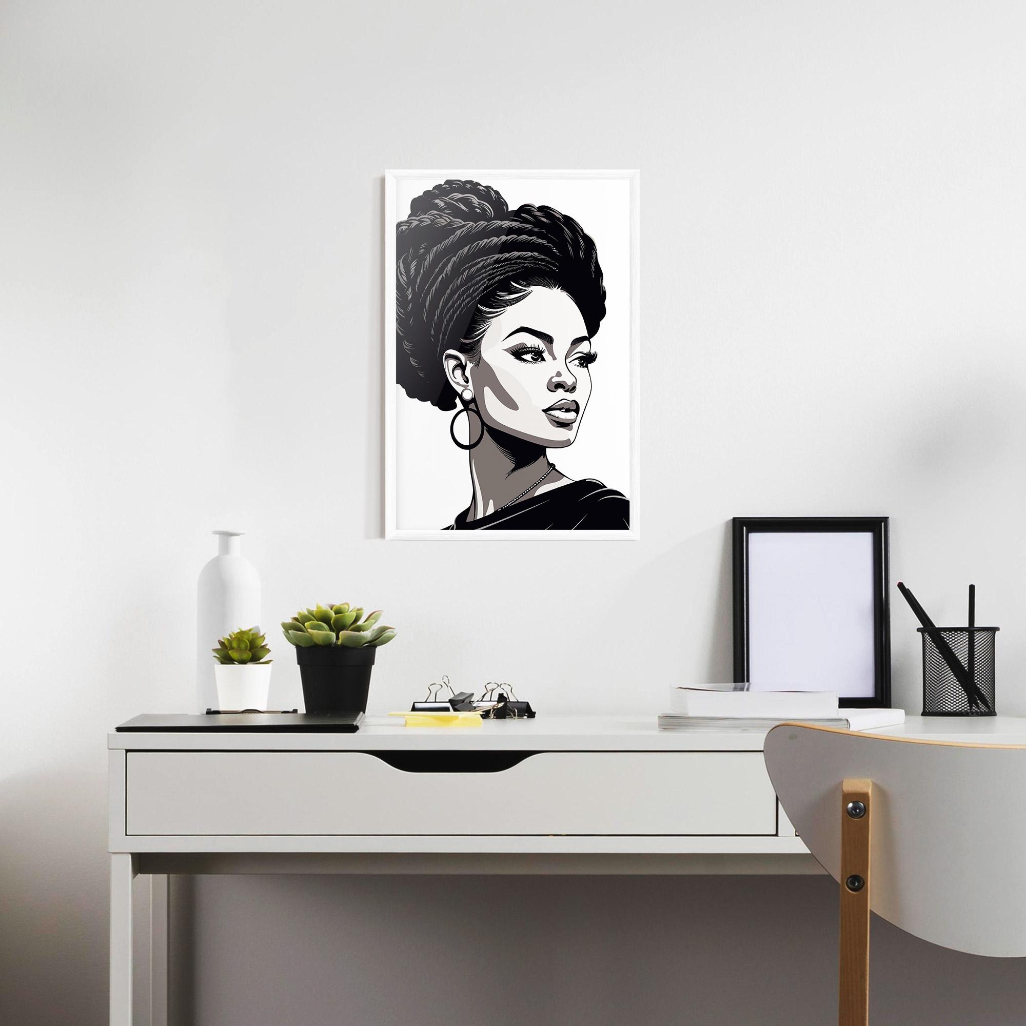 Рамкиран постер Brown Skin Woman mockup 7