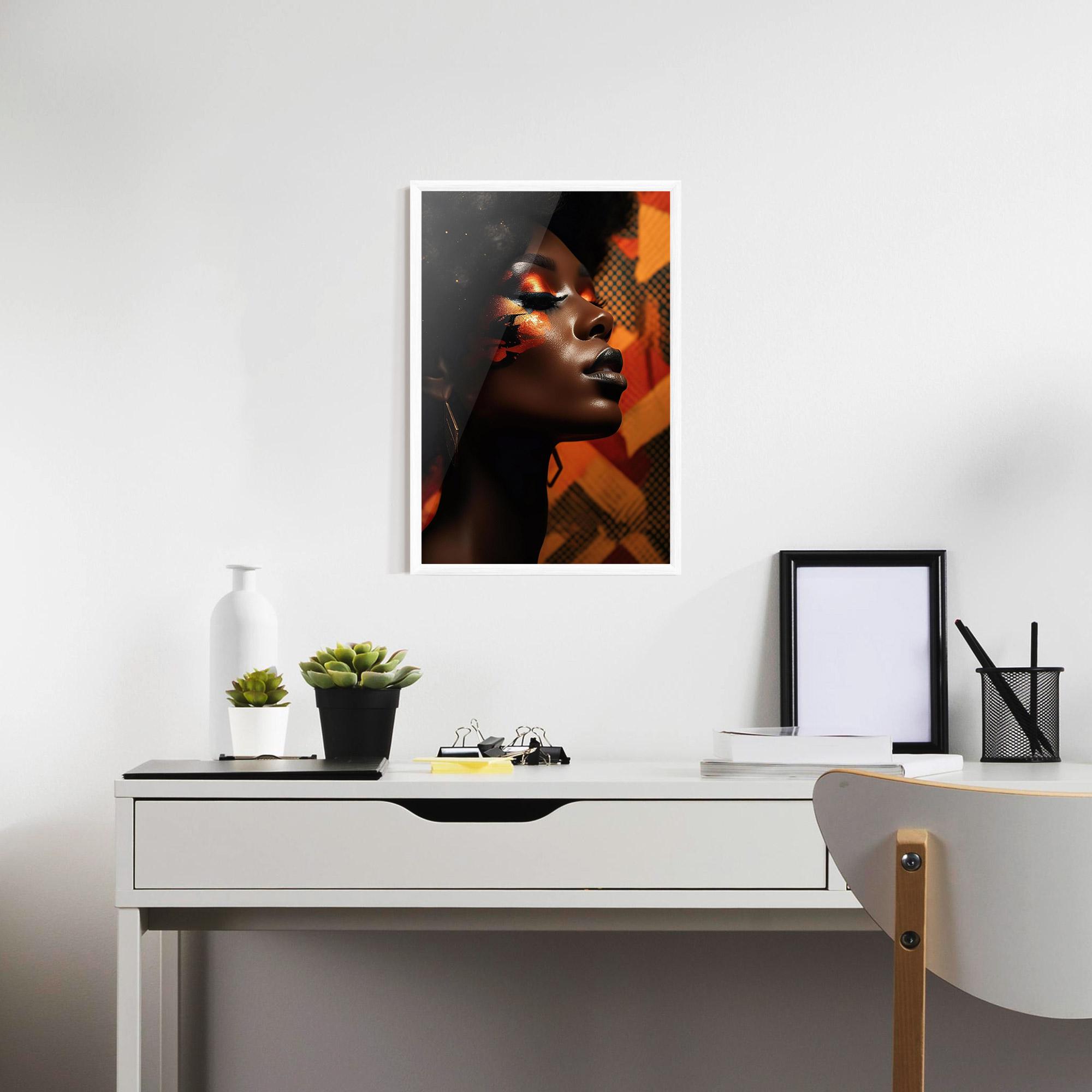 Рамкиран постер Orange Makeup Woman mockup 7