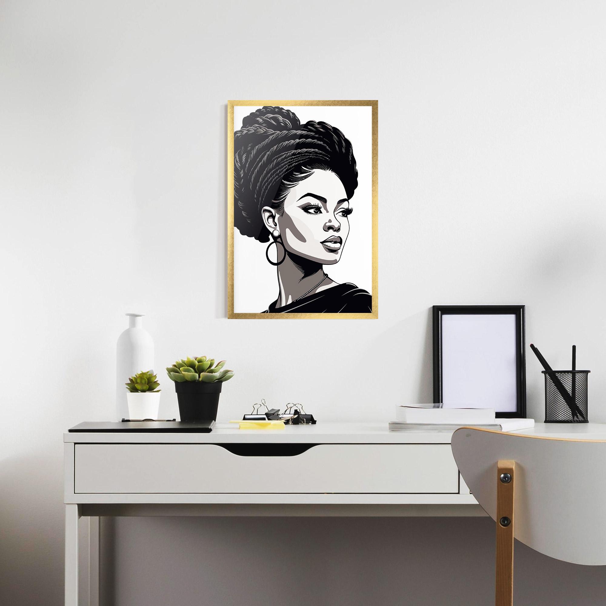 Рамкиран постер Brown Skin Woman mockup 7