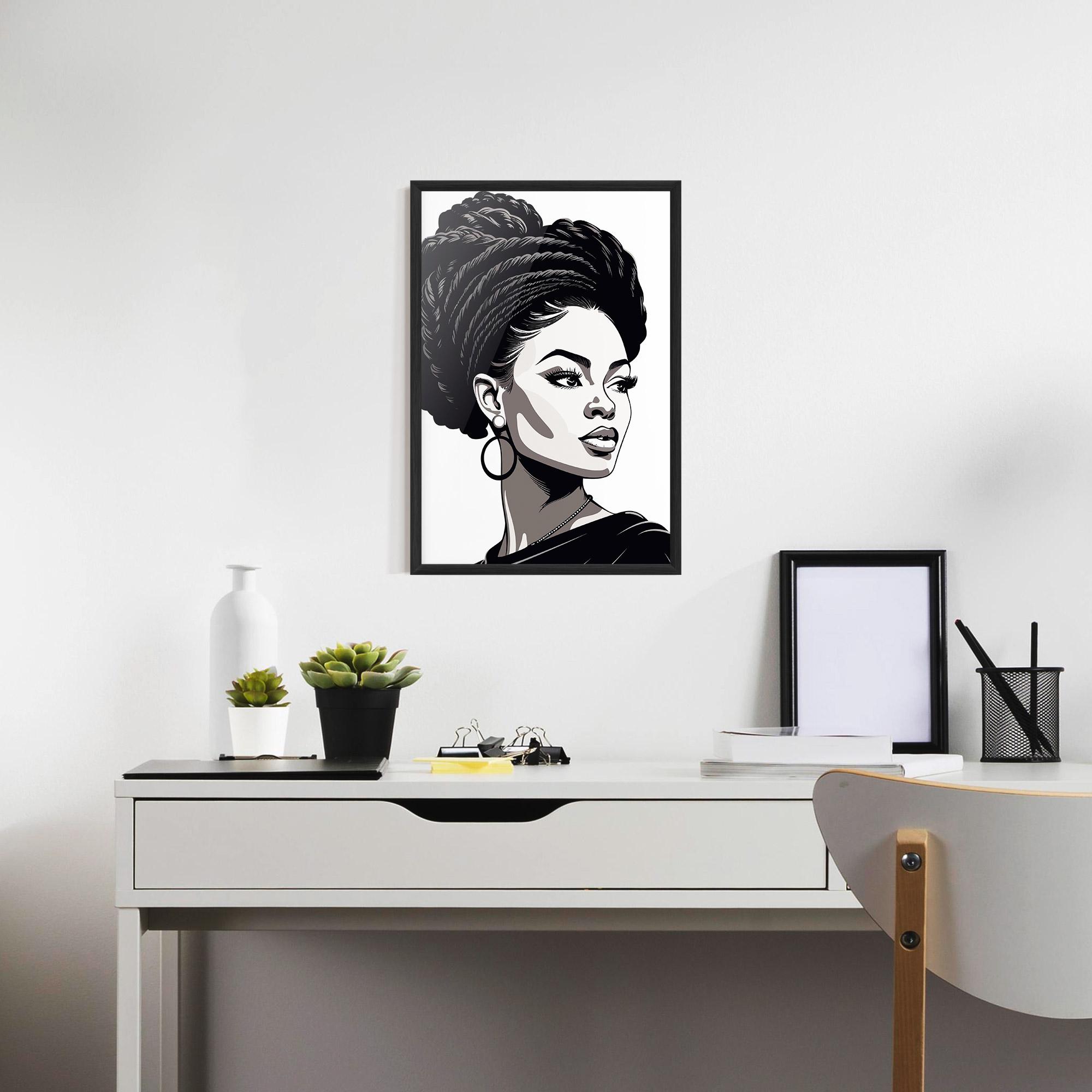 Рамкиран постер Brown Skin Woman mockup 7