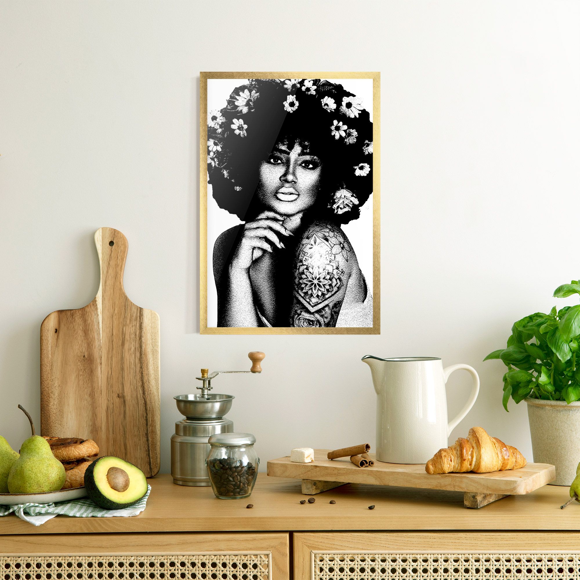 Flower African Woman mockup 8