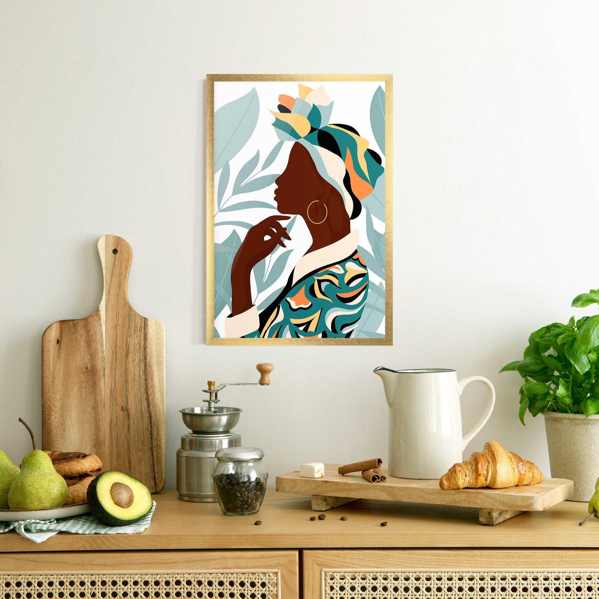 Рамкиран постер Gold African Earring mockup 8