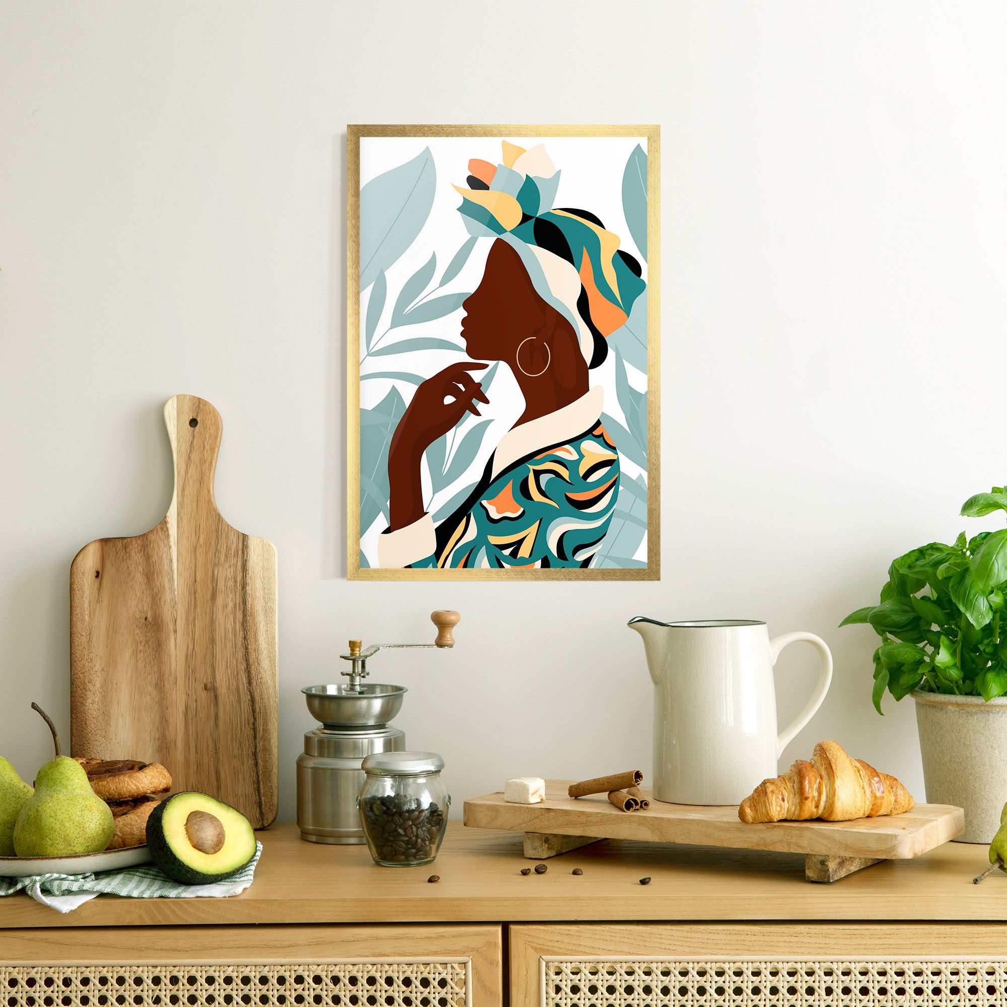 Gold African Earring mockup 8