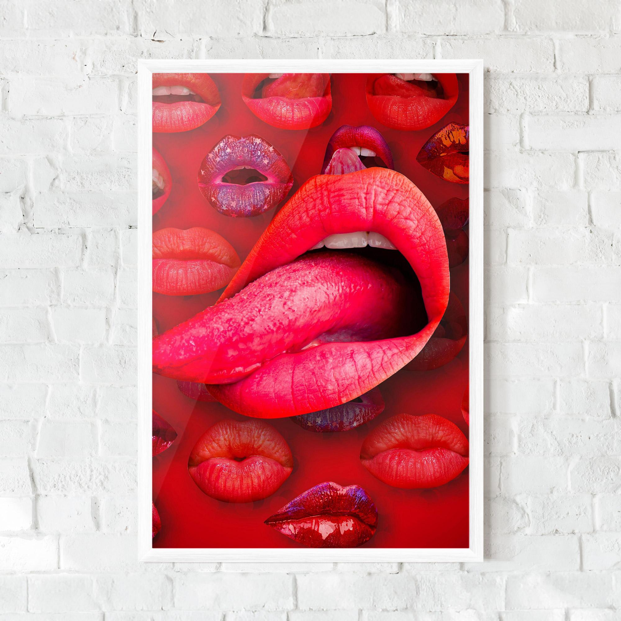Рамкиран постер Big Tongue Collage mockup 0