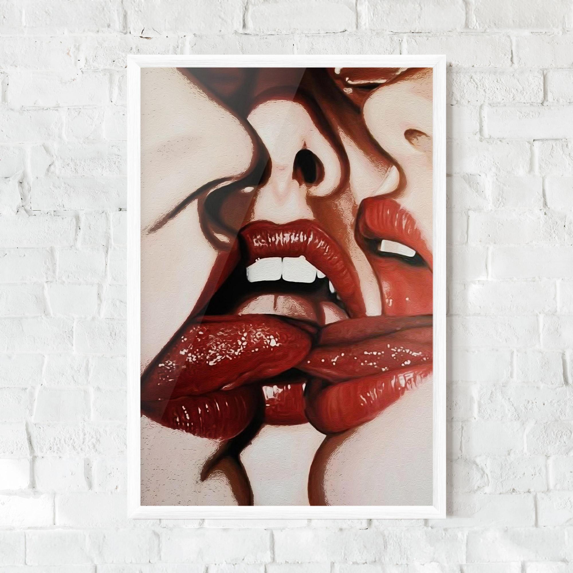 Рамкиран постер Tree Red Lips mockup 0