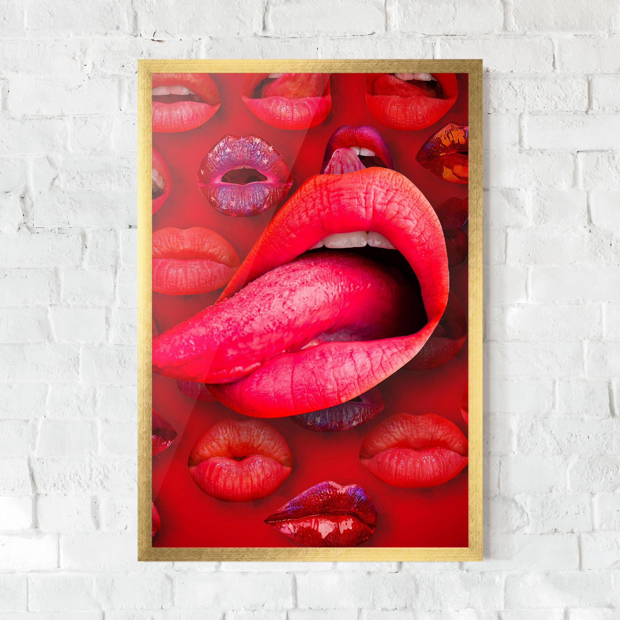 Рамкиран постер Big Tongue Collage mockup 0