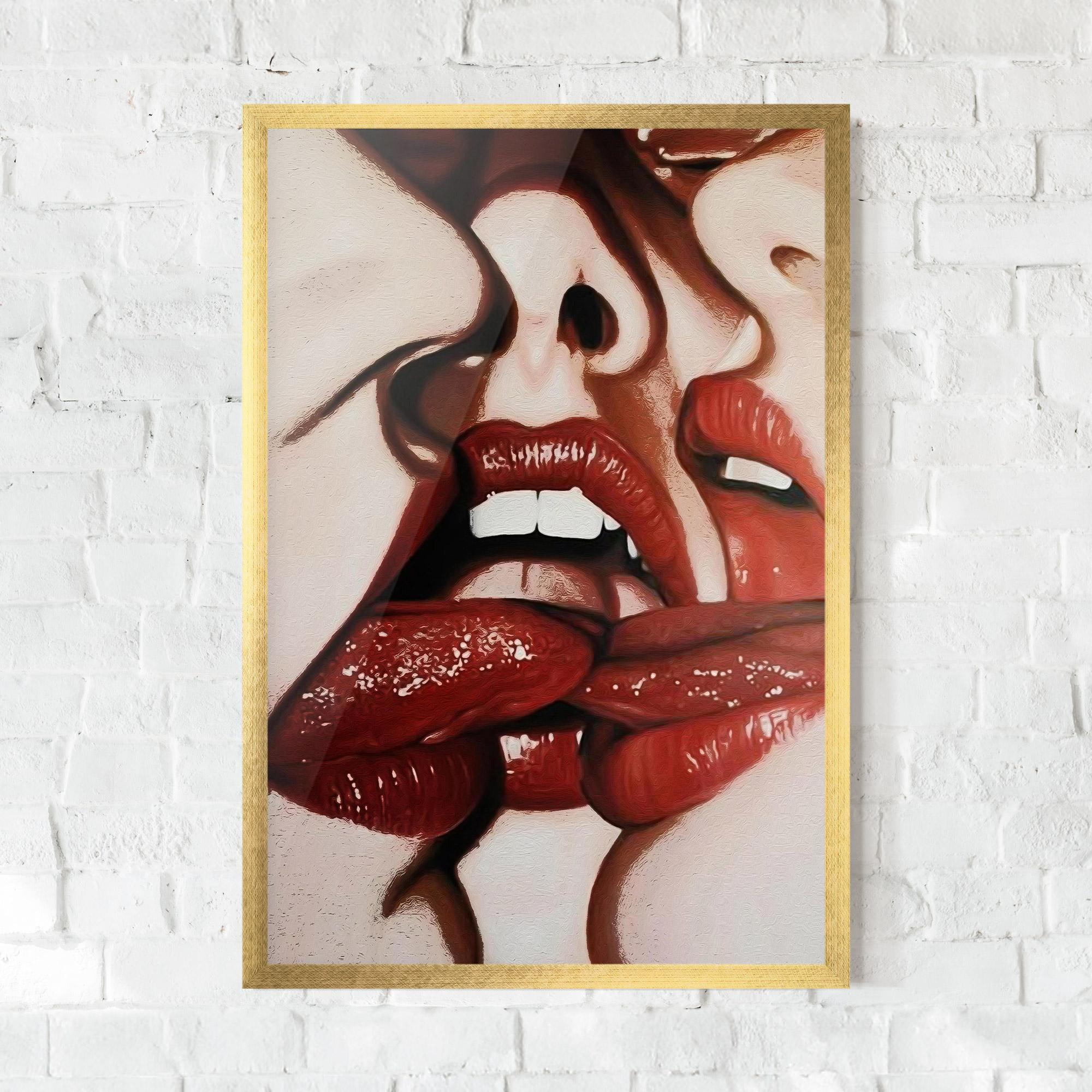 Рамкиран постер Tree Red Lips mockup 0