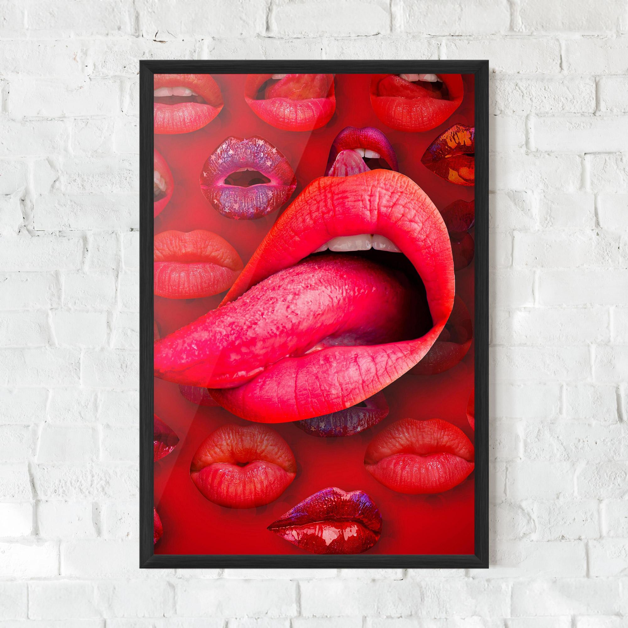 Рамкиран постер Big Tongue Collage mockup 0
