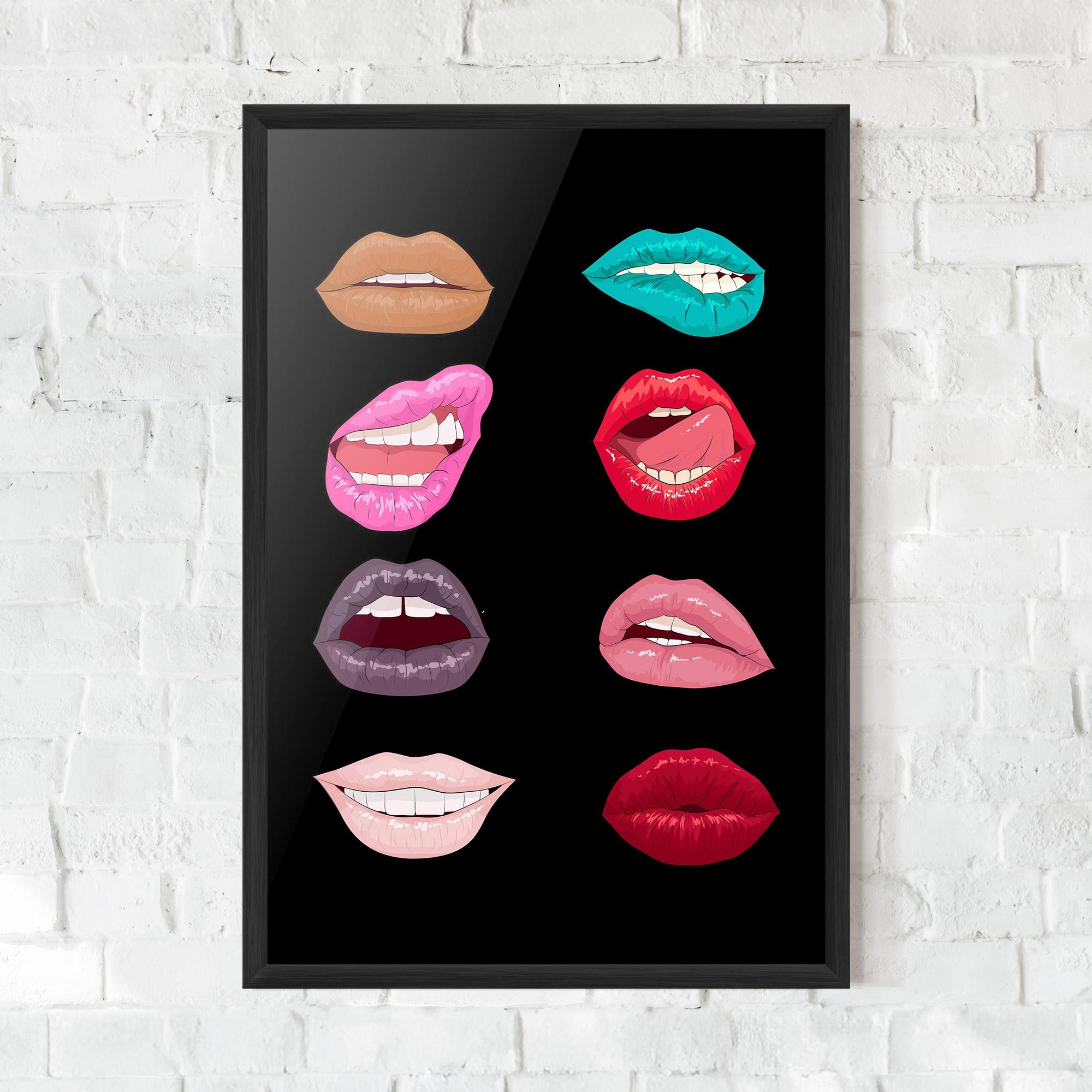 Рамкиран постер Colorful Lips mockup 0