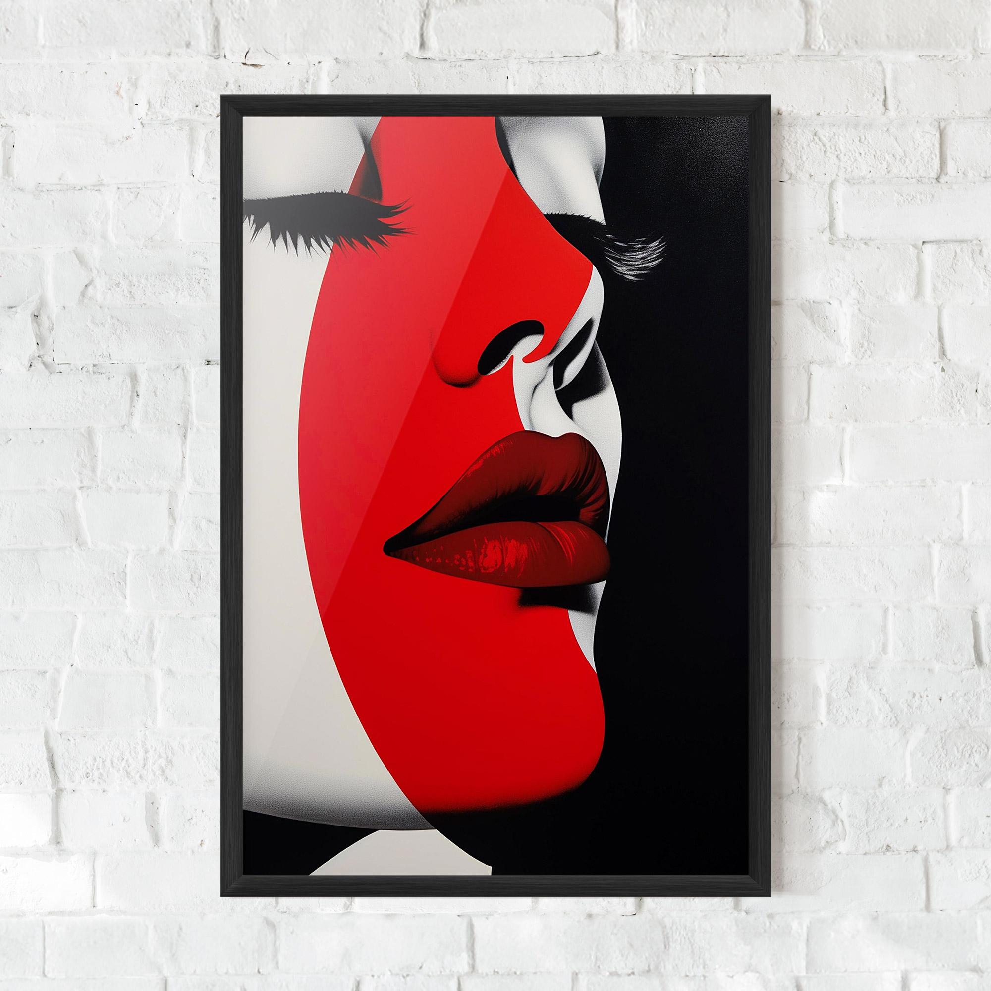 Рамкиран постер Dark Red Lips mockup 0