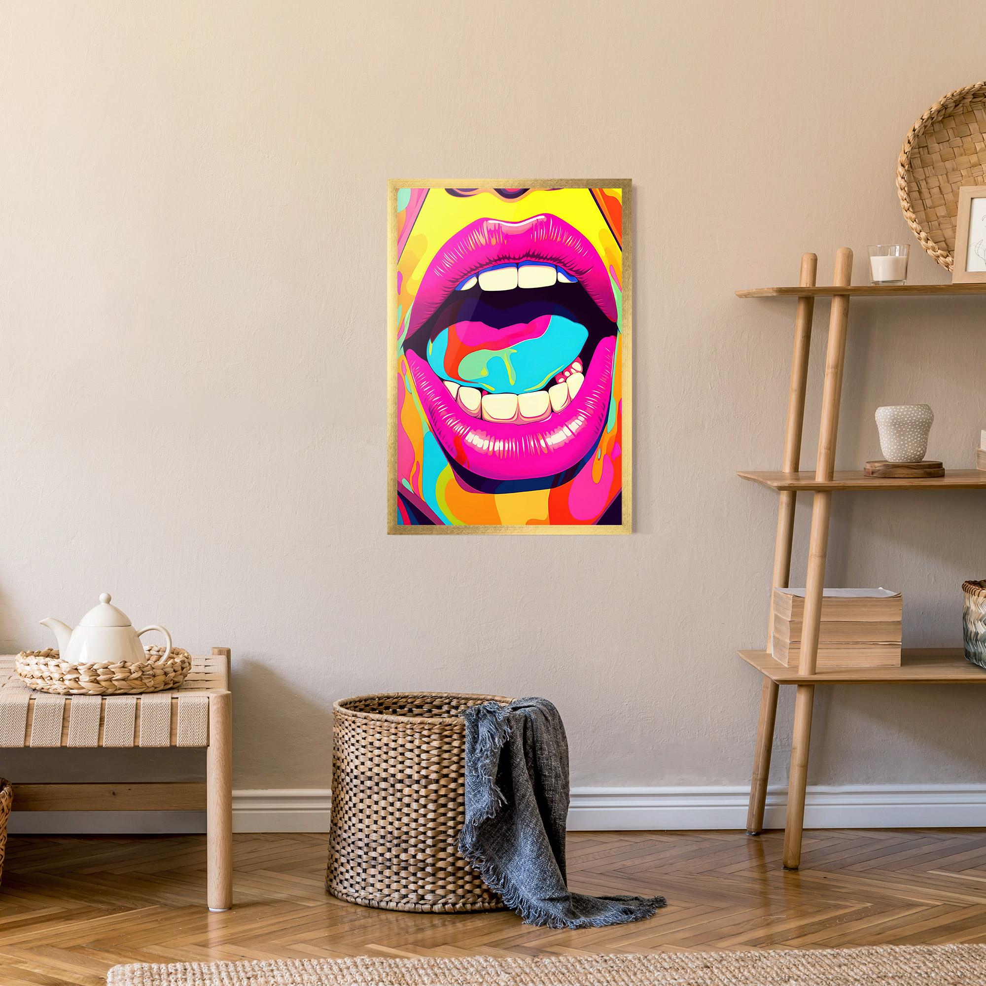 Рамкиран постер Pop Art Mouth mockup 9