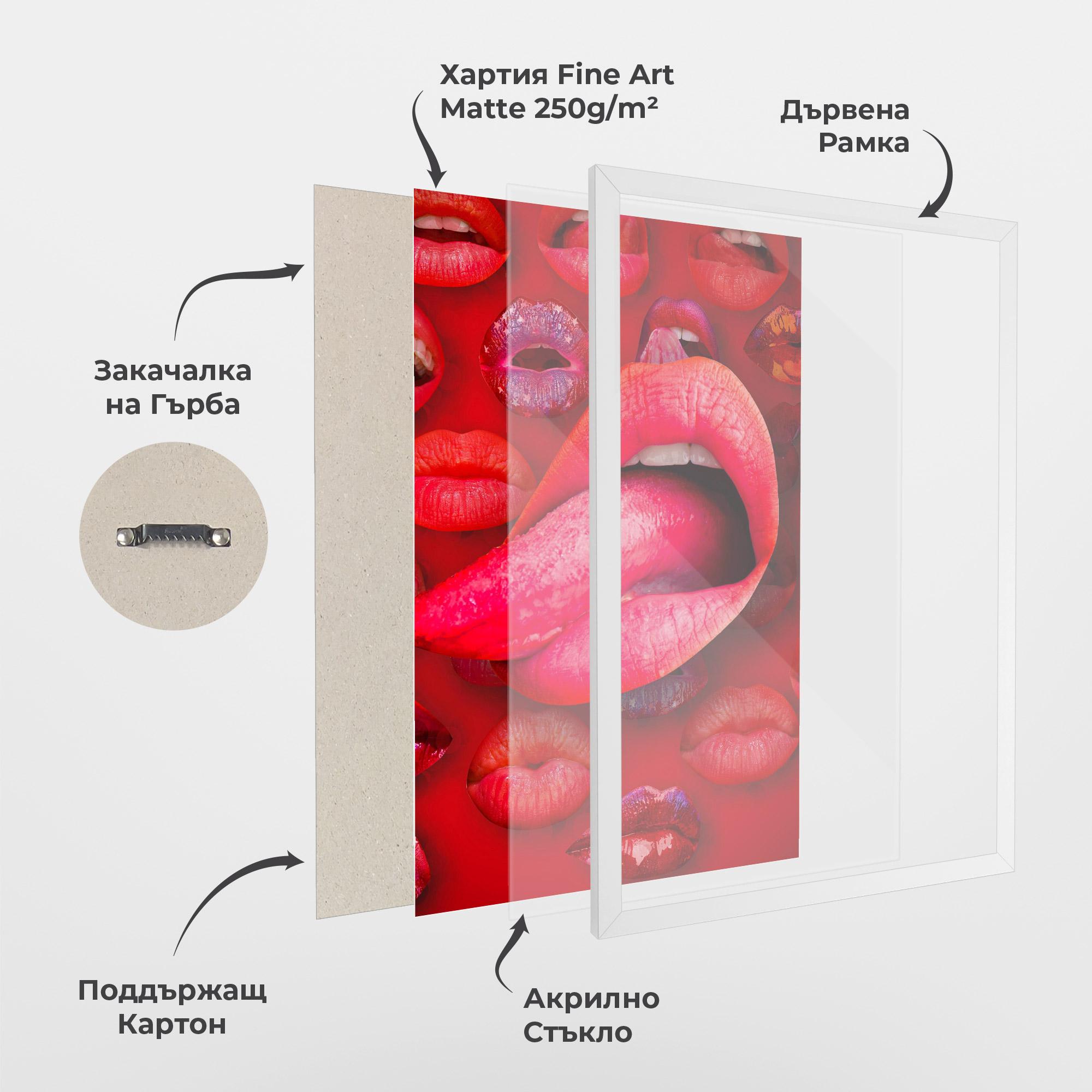 Рамкиран постер Big Tongue Collage mockup 1