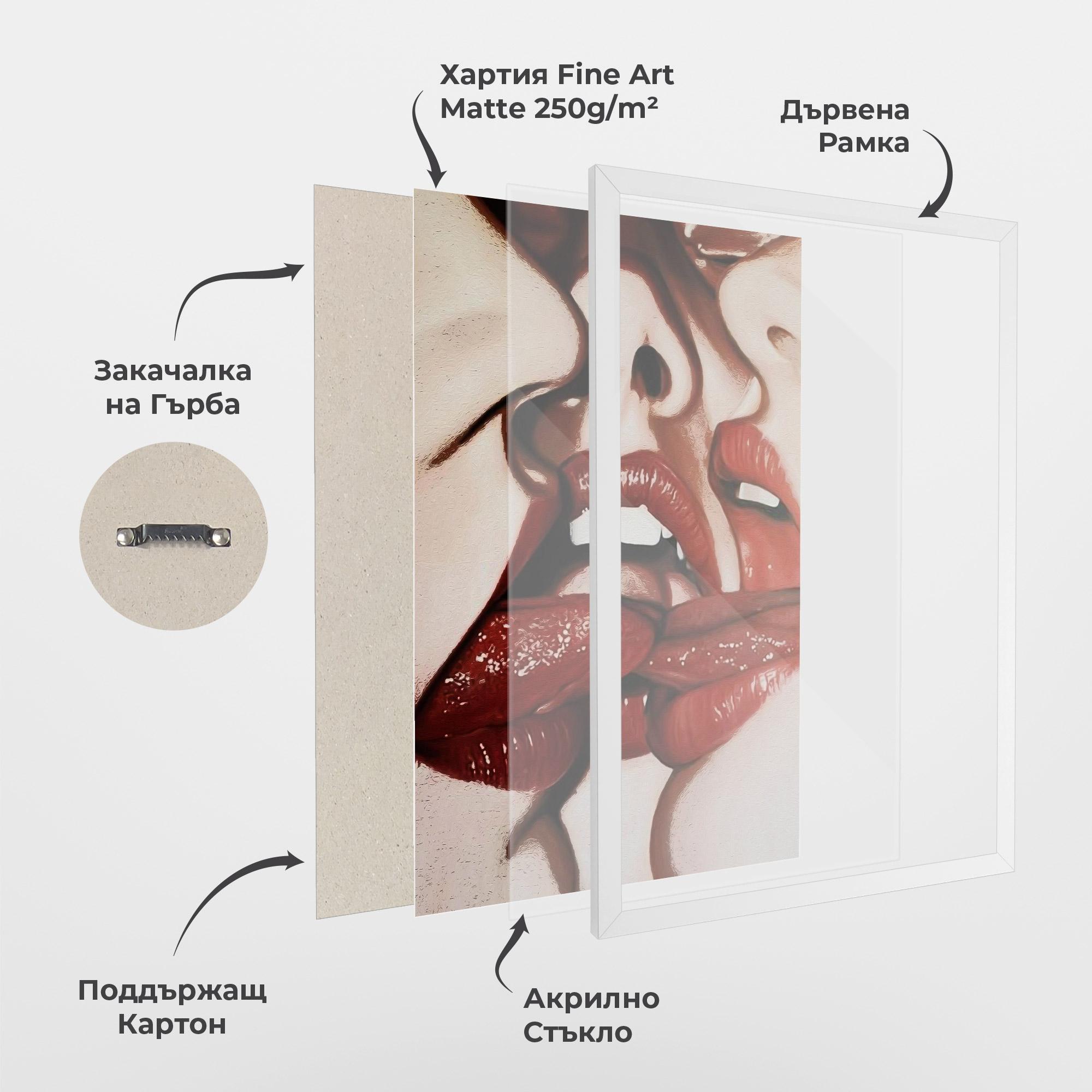 Рамкиран постер Tree Red Lips mockup 1