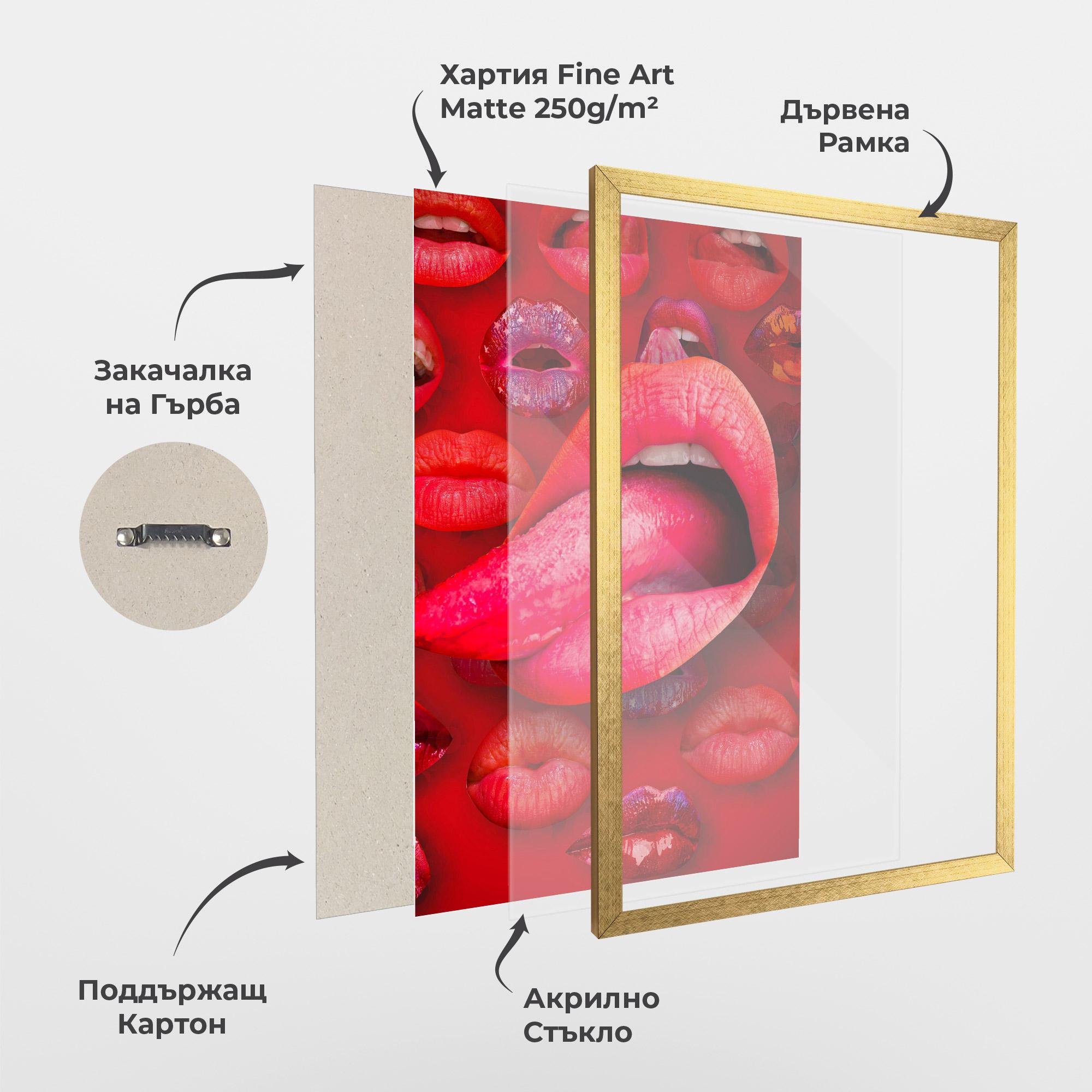 Рамкиран постер Big Tongue Collage mockup 1