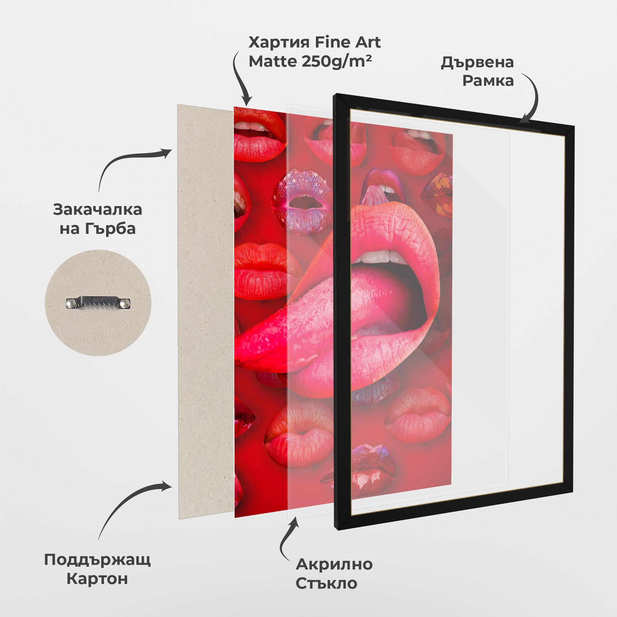 Рамкиран постер Big Tongue Collage mockup 1