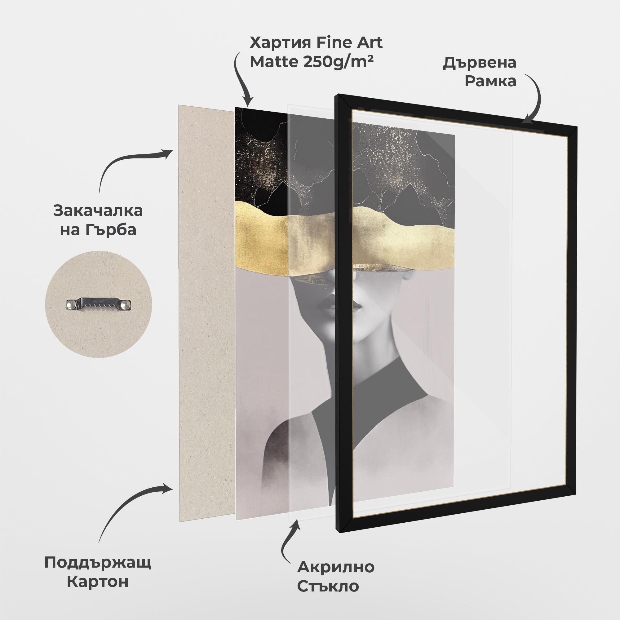 Рамкиран постер Grey Lips mockup 1