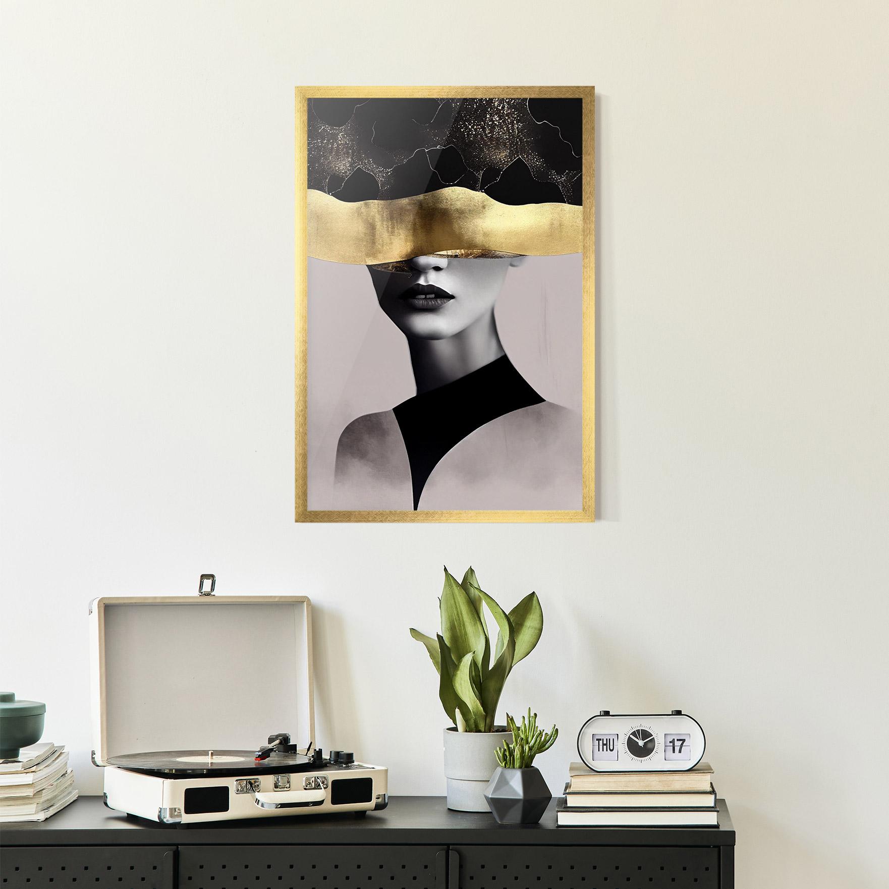 Рамкиран постер Grey Lips mockup 2