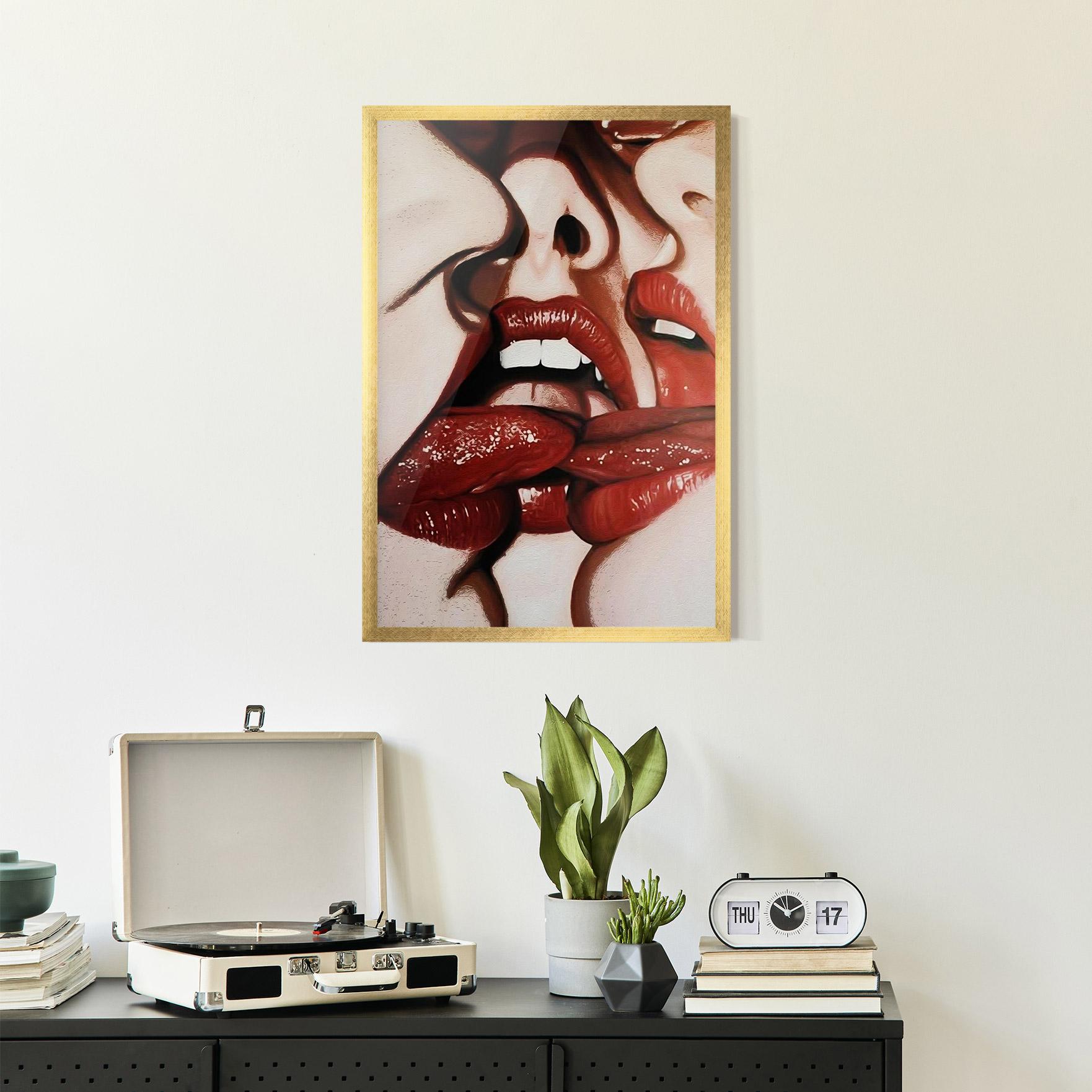 Рамкиран постер Tree Red Lips mockup 2