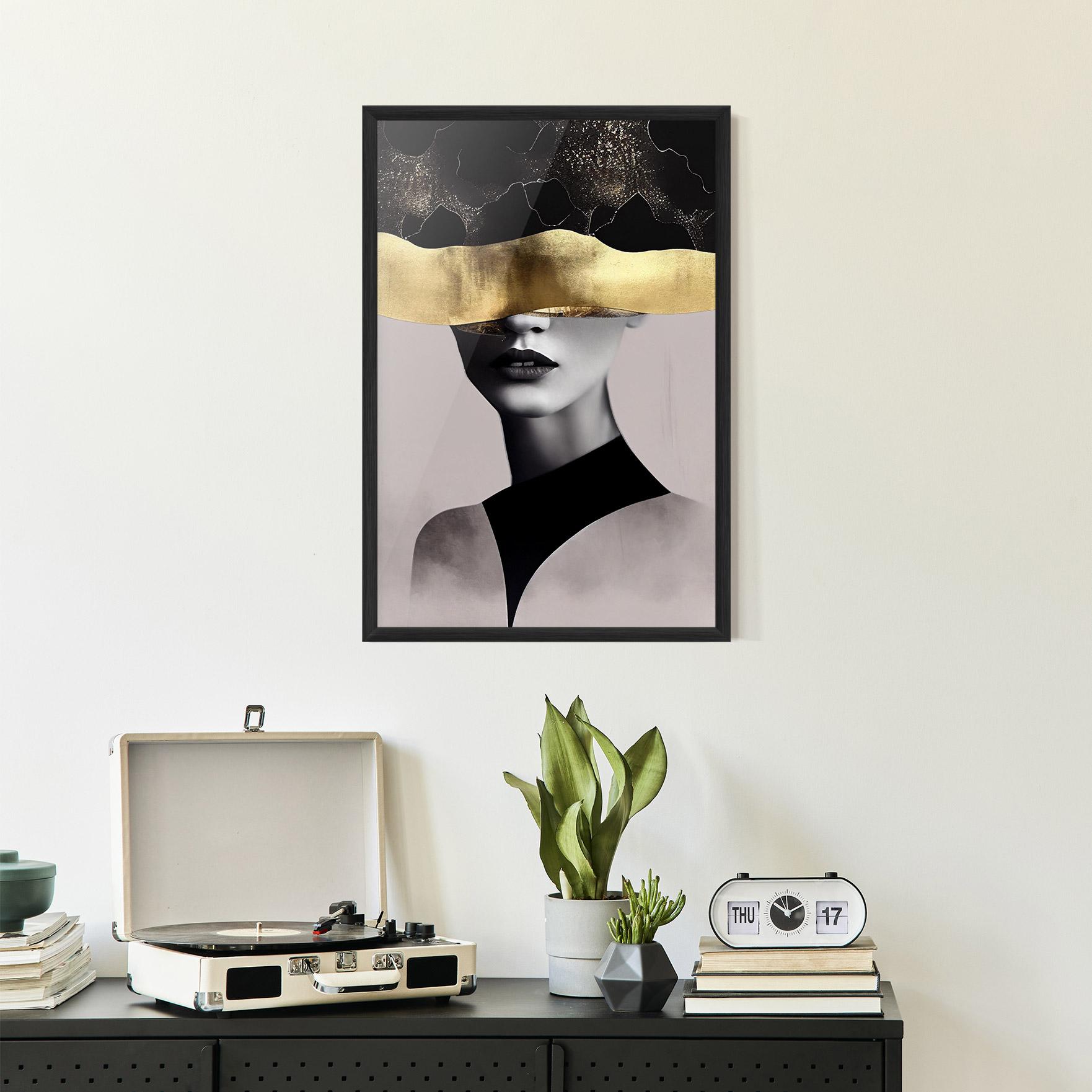 Рамкиран постер Grey Lips mockup 2