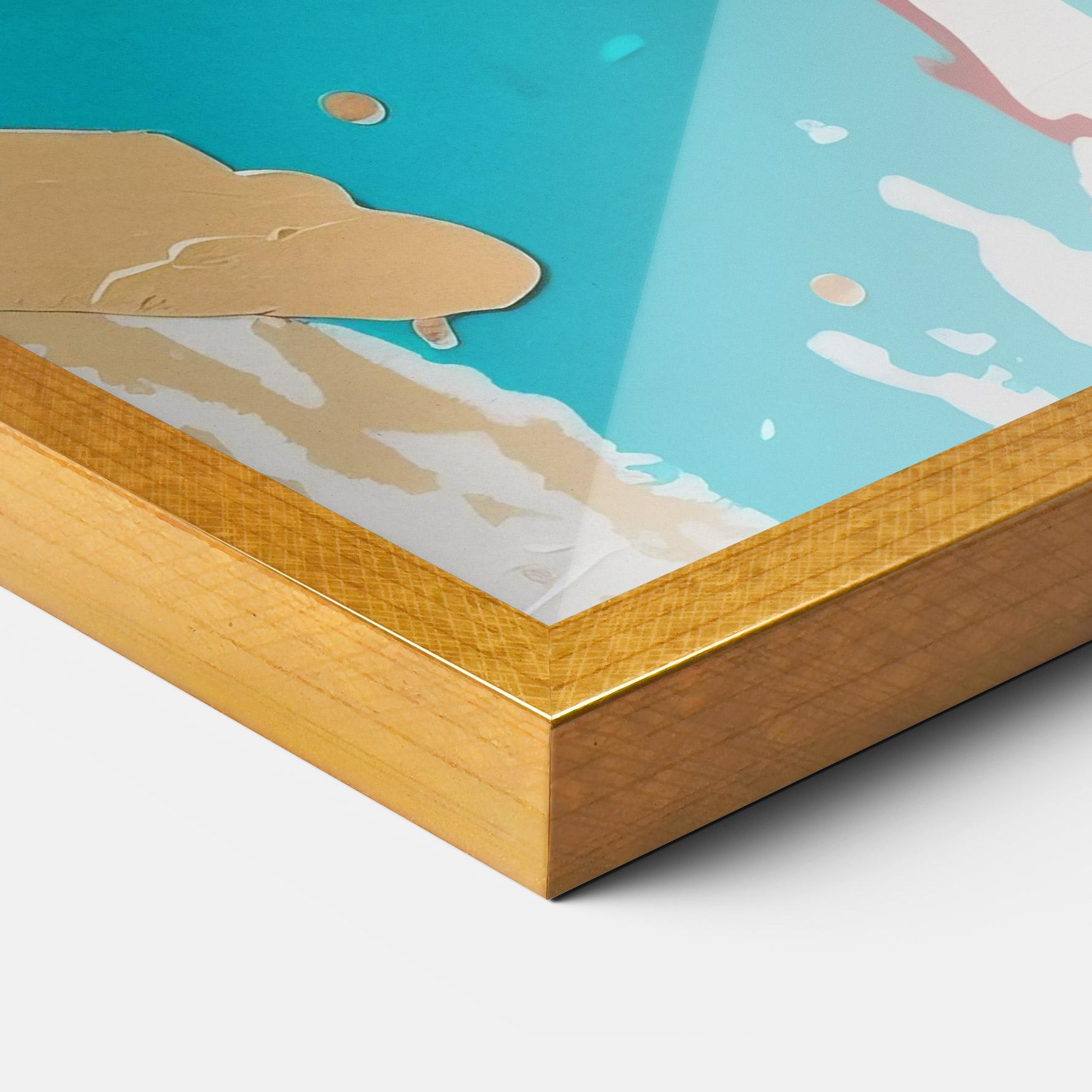 Рамкиран постер Red Gold Lips mockup 3