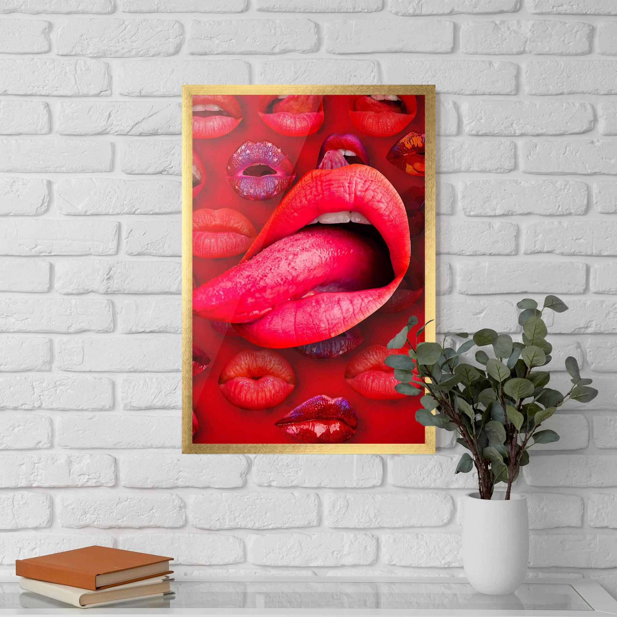 Рамкиран постер Big Tongue Collage mockup 5
