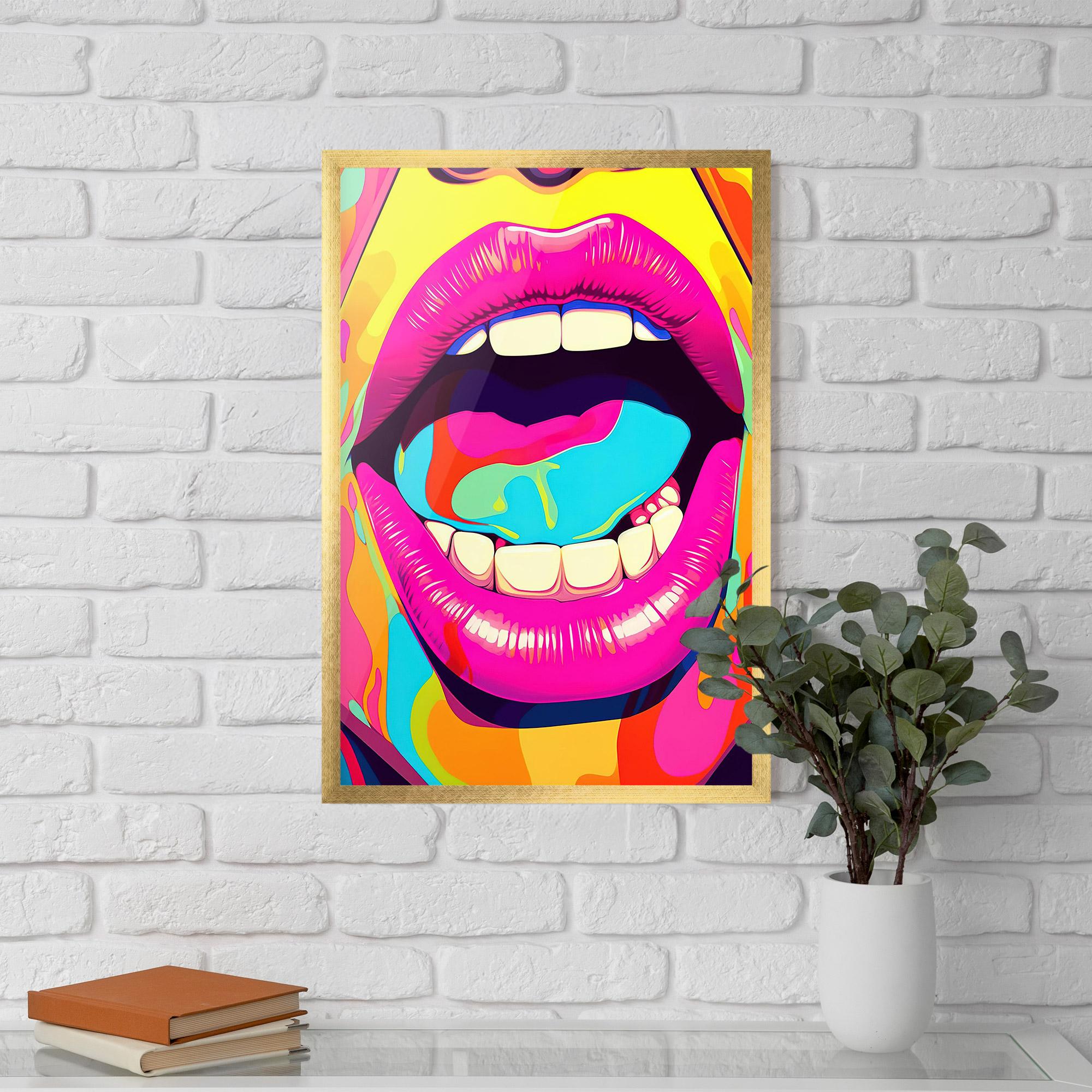 Рамкиран постер Pop Art Mouth mockup 5