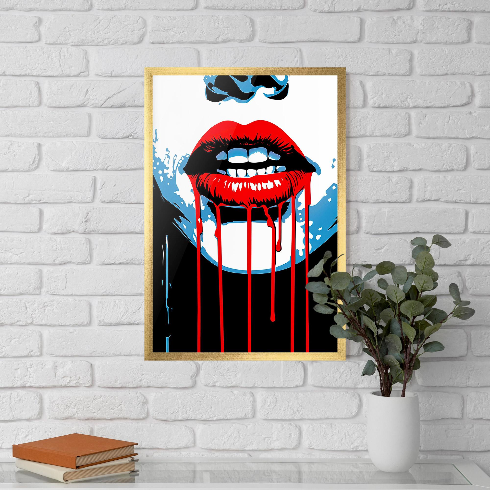 Рамкиран постер Red Lipstick Flowing mockup 5