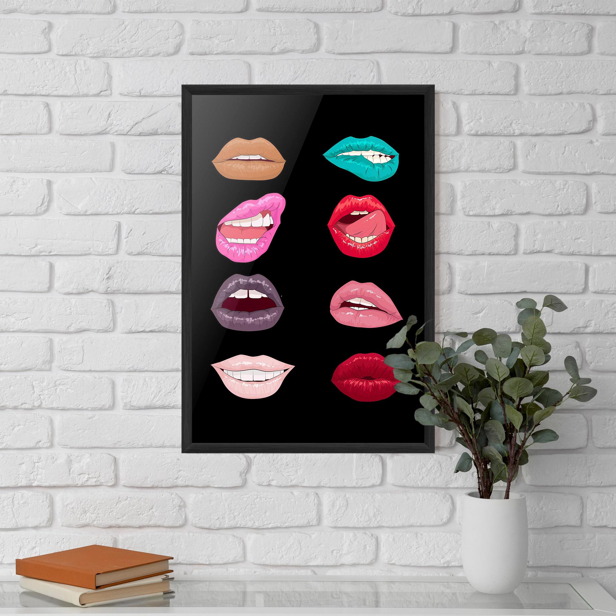 Рамкиран постер Colorful Lips mockup 5