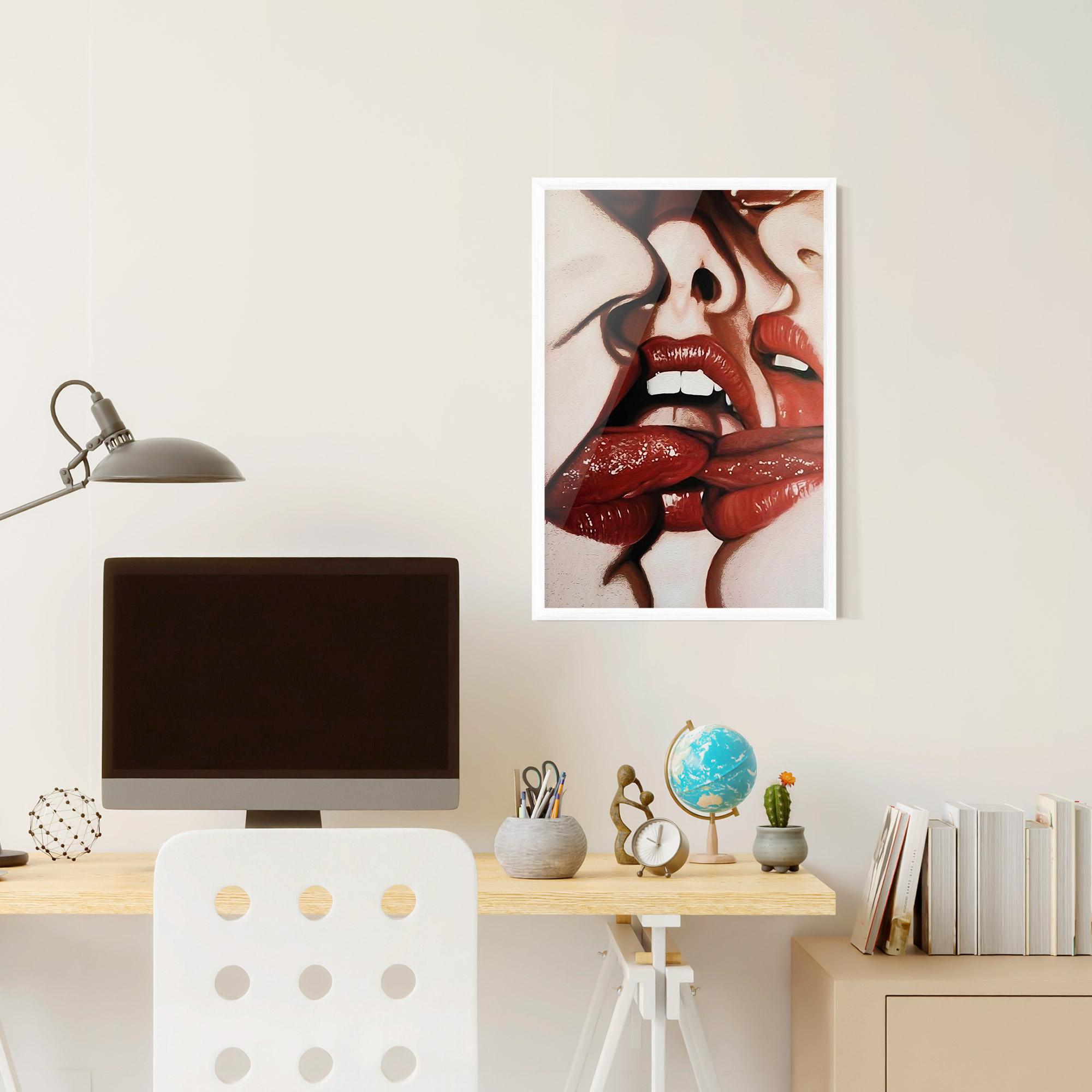 Рамкиран постер Tree Red Lips mockup 6