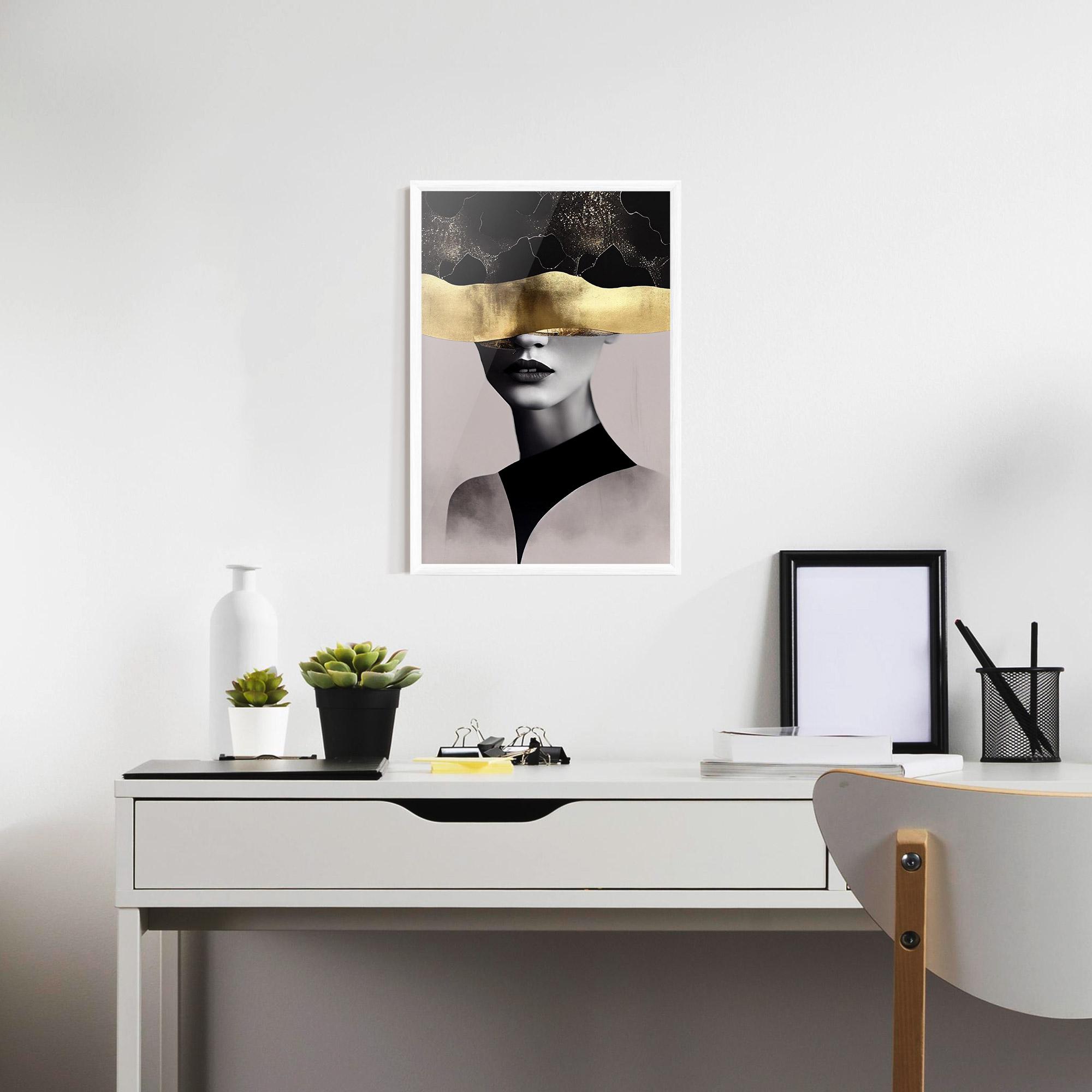 Рамкиран постер Grey Lips mockup 7