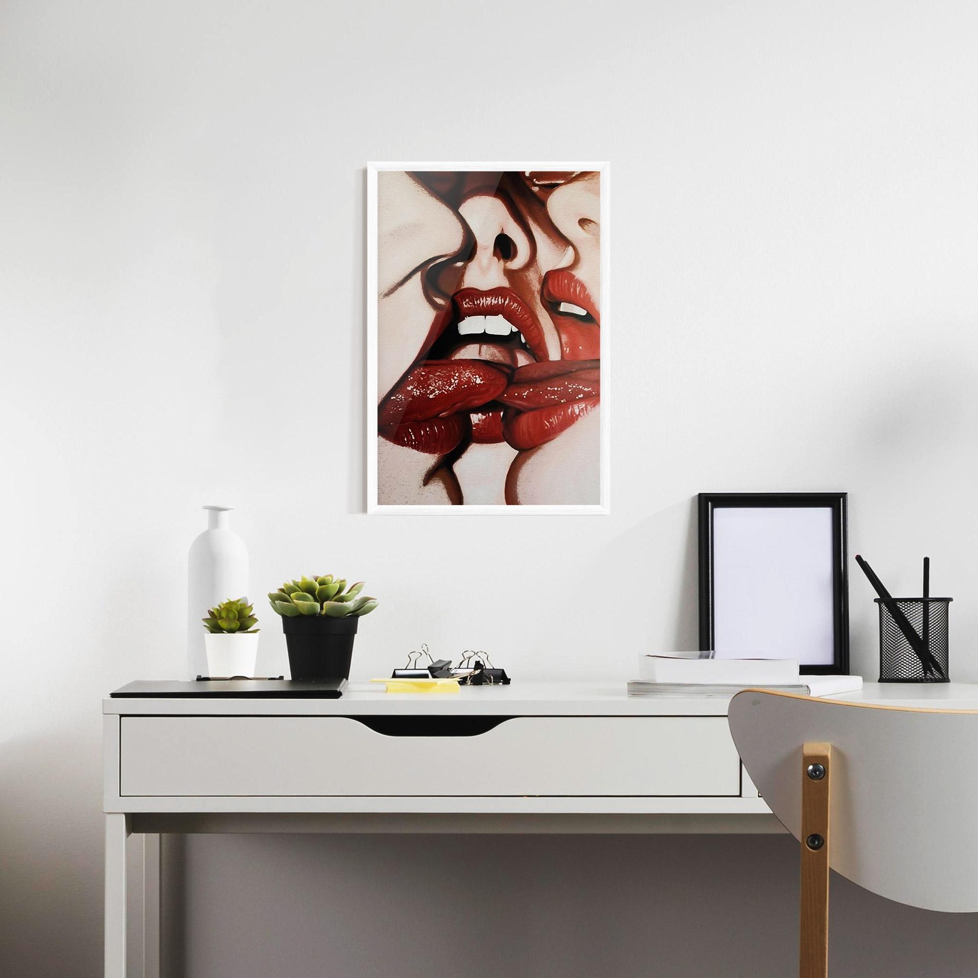 Рамкиран постер Tree Red Lips mockup 7