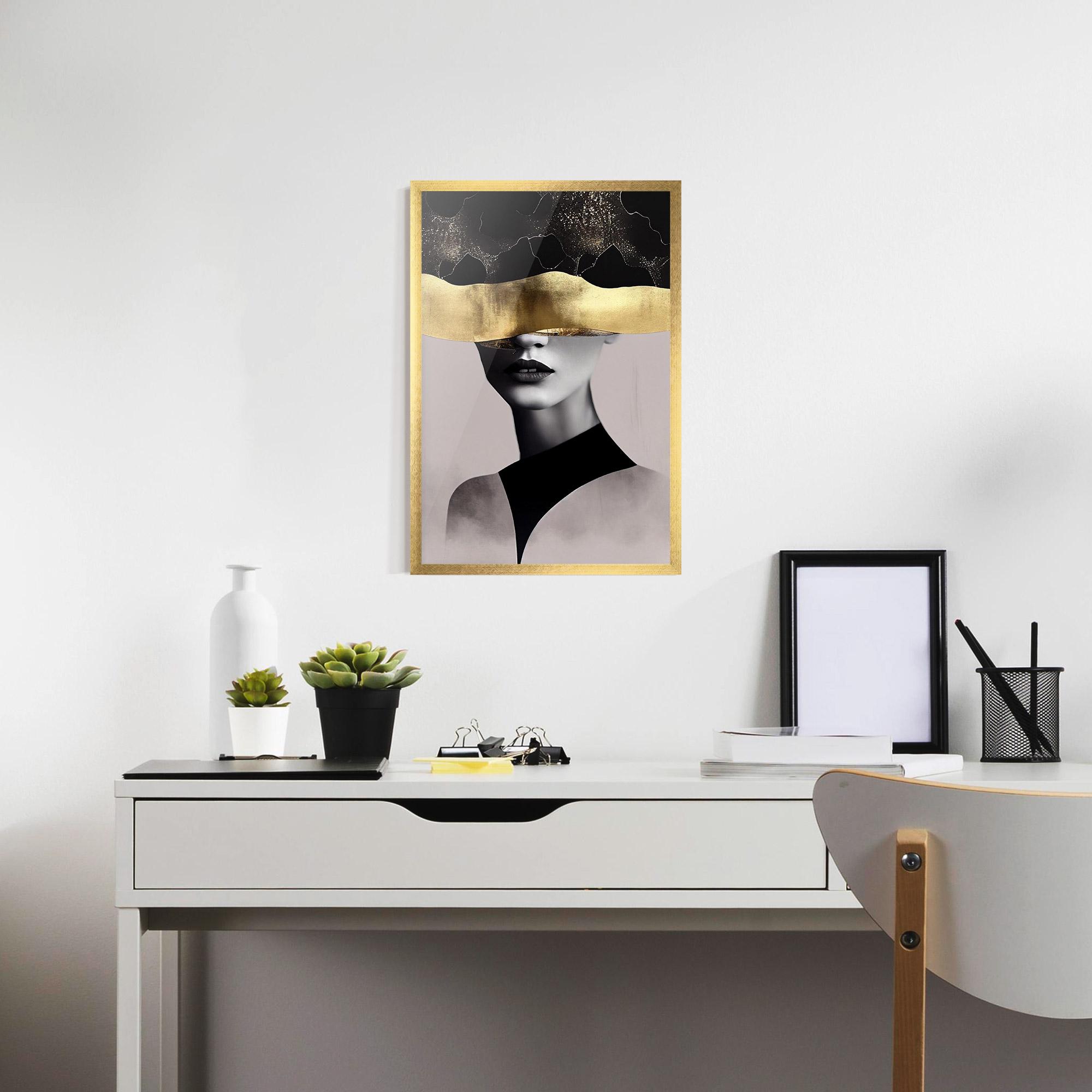 Рамкиран постер Grey Lips mockup 7