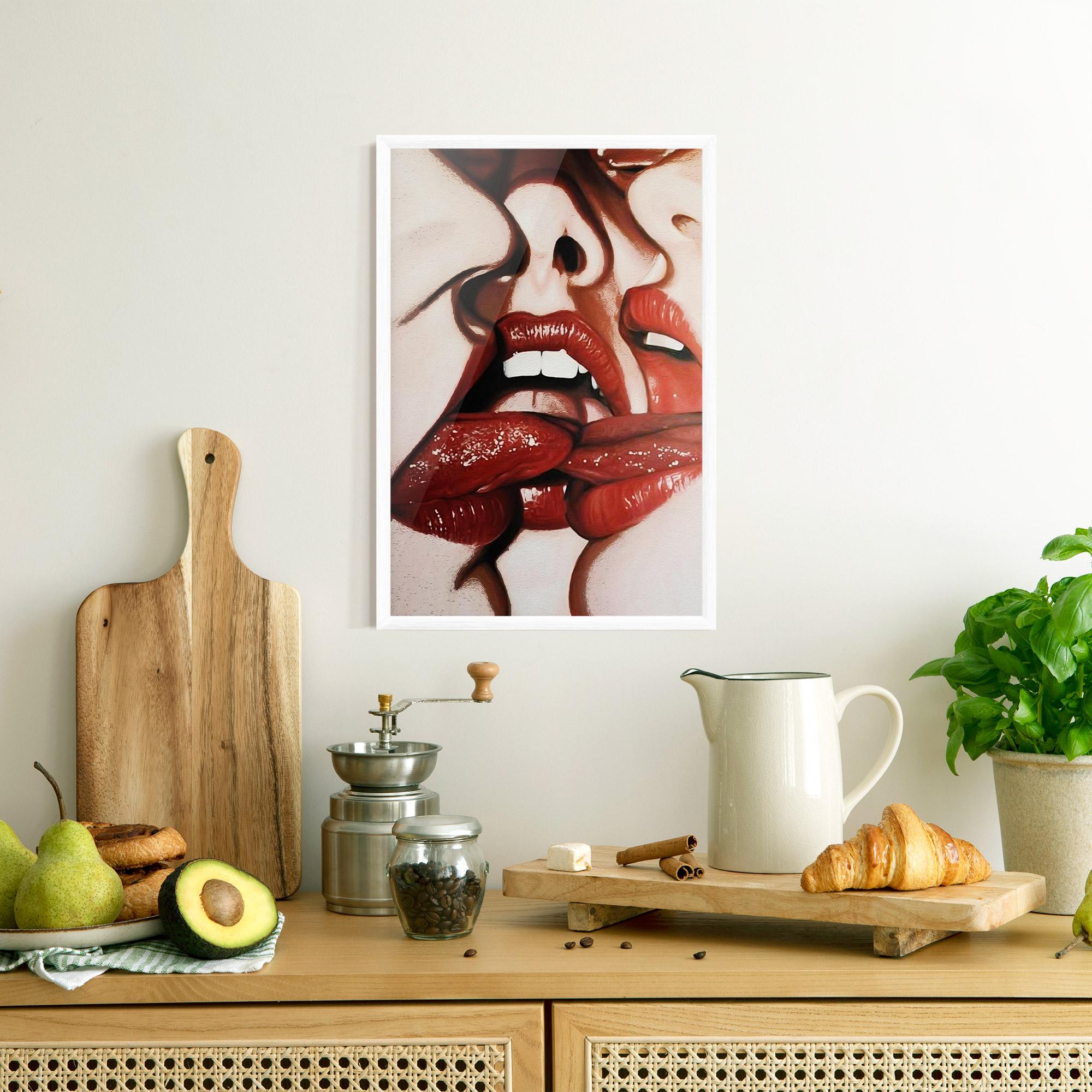 Рамкиран постер Tree Red Lips mockup 8