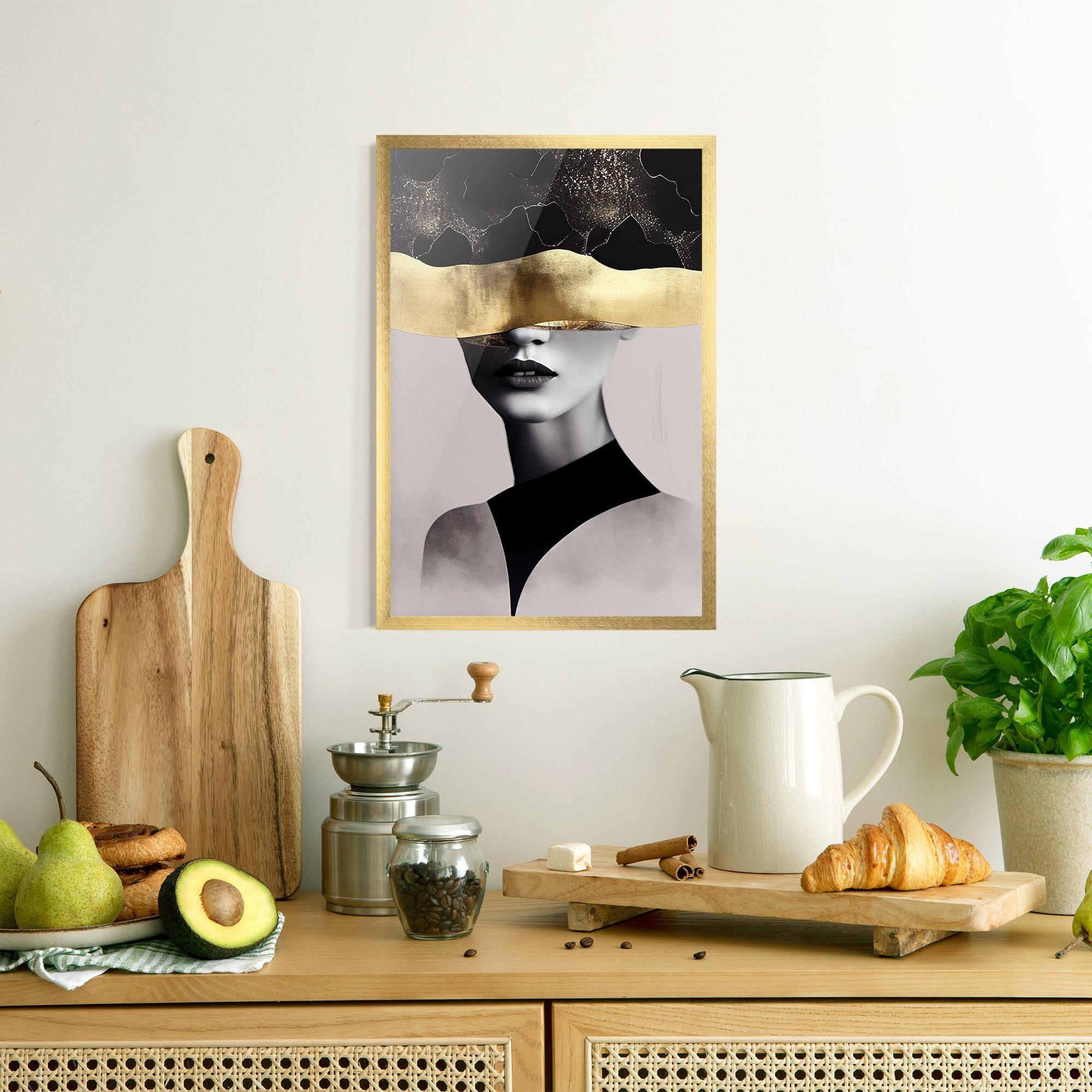 Рамкиран постер Grey Lips mockup 8