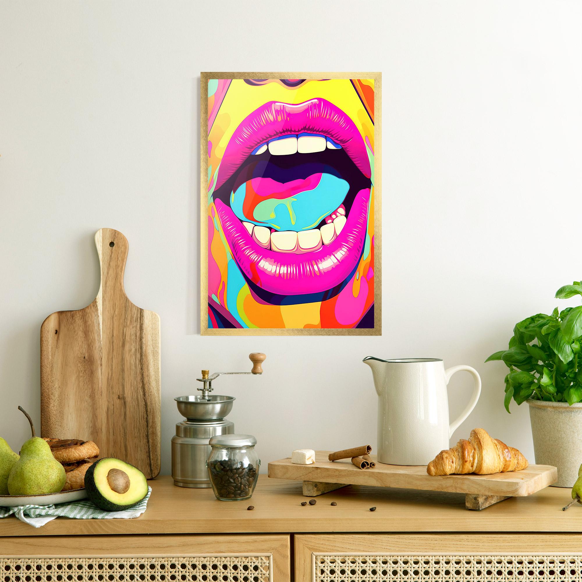 Рамкиран постер Pop Art Mouth mockup 8