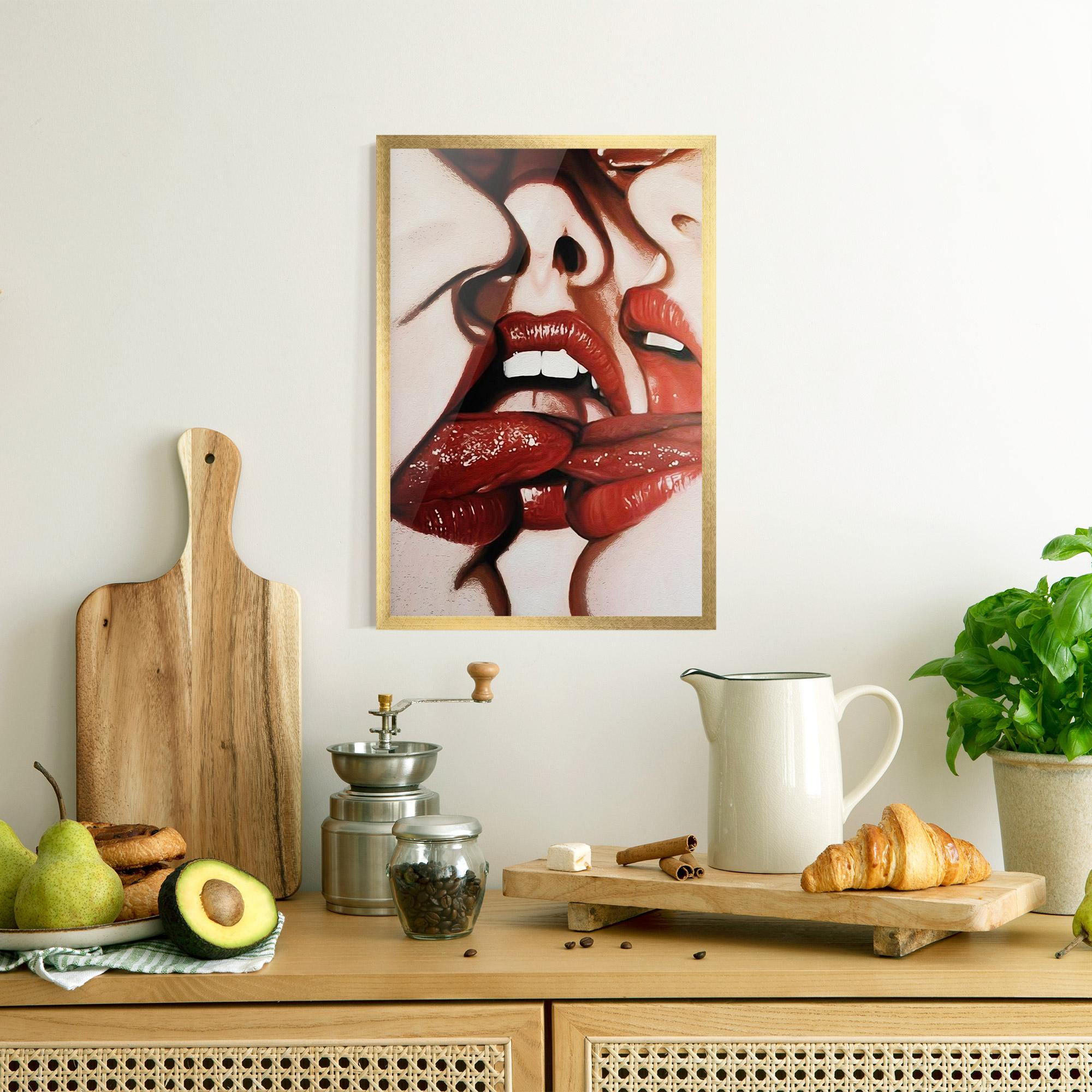 Рамкиран постер Tree Red Lips mockup 8