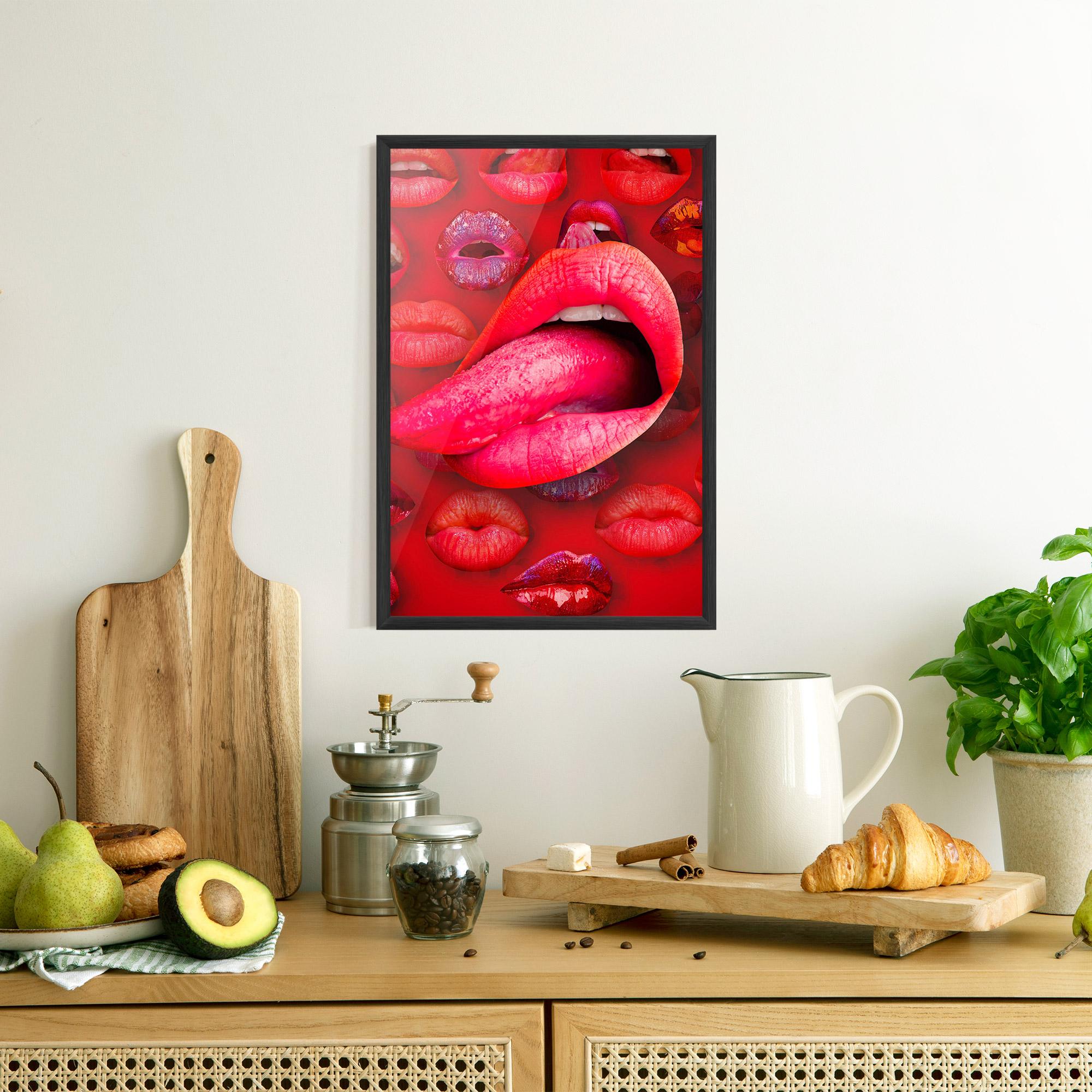 Рамкиран постер Big Tongue Collage mockup 8