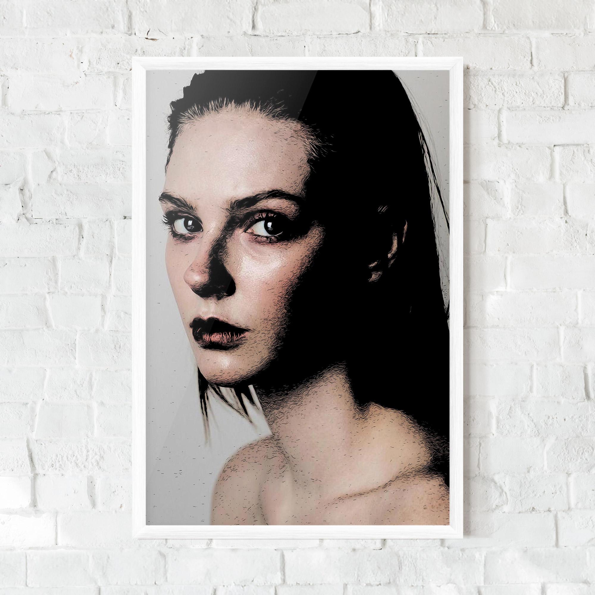 Рамкиран постер Big Eyes Portrait mockup 0