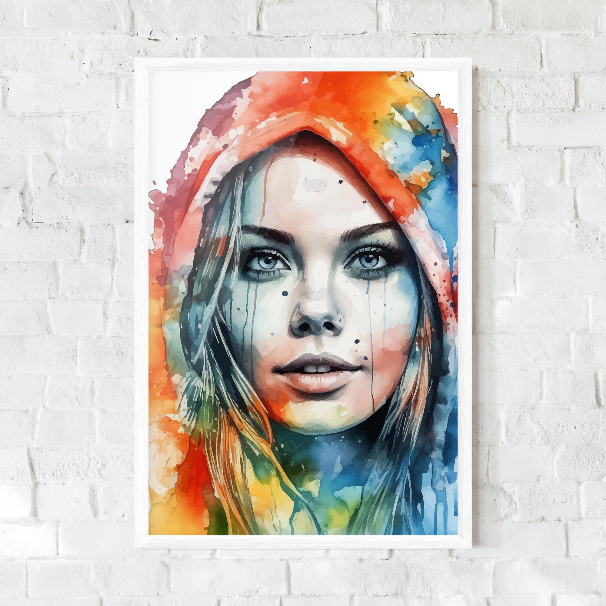 Рамкиран постер Colorful Portrait Art mockup 0