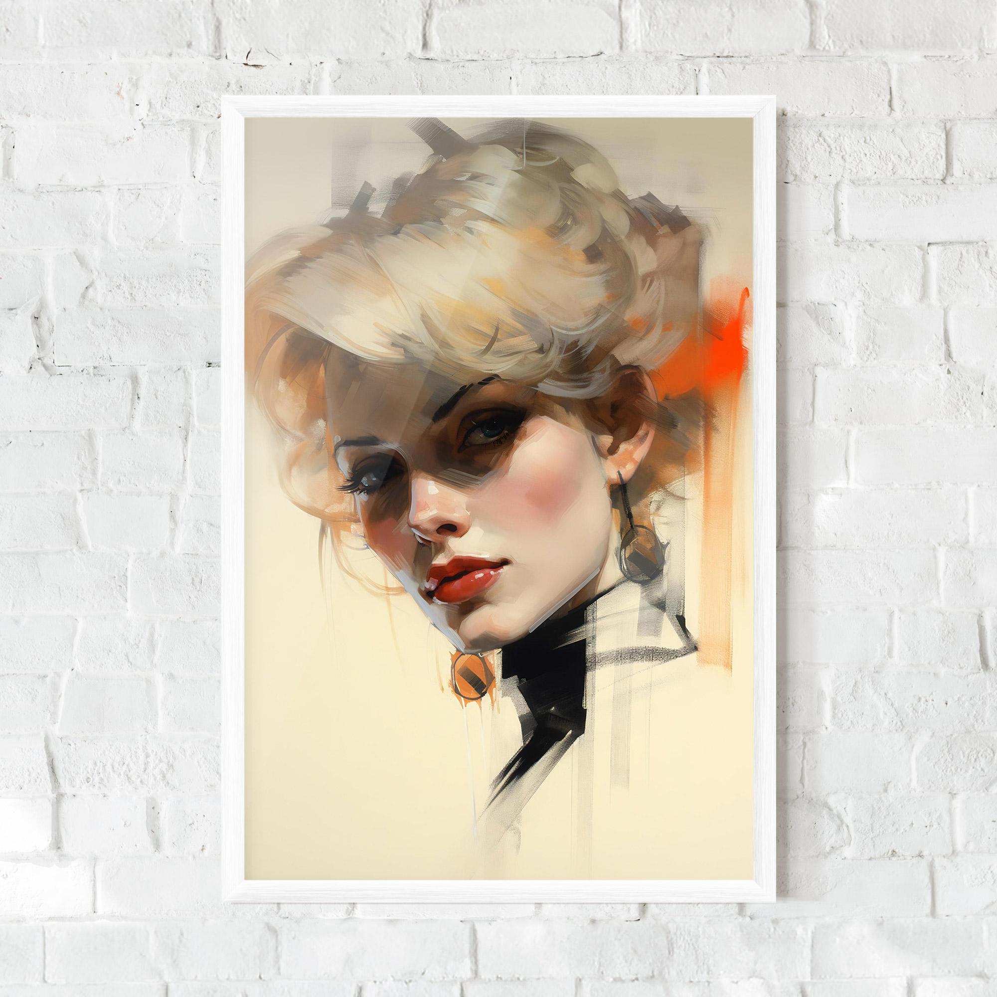 Рамкиран постер Rockabilly Blonde Girl mockup 0