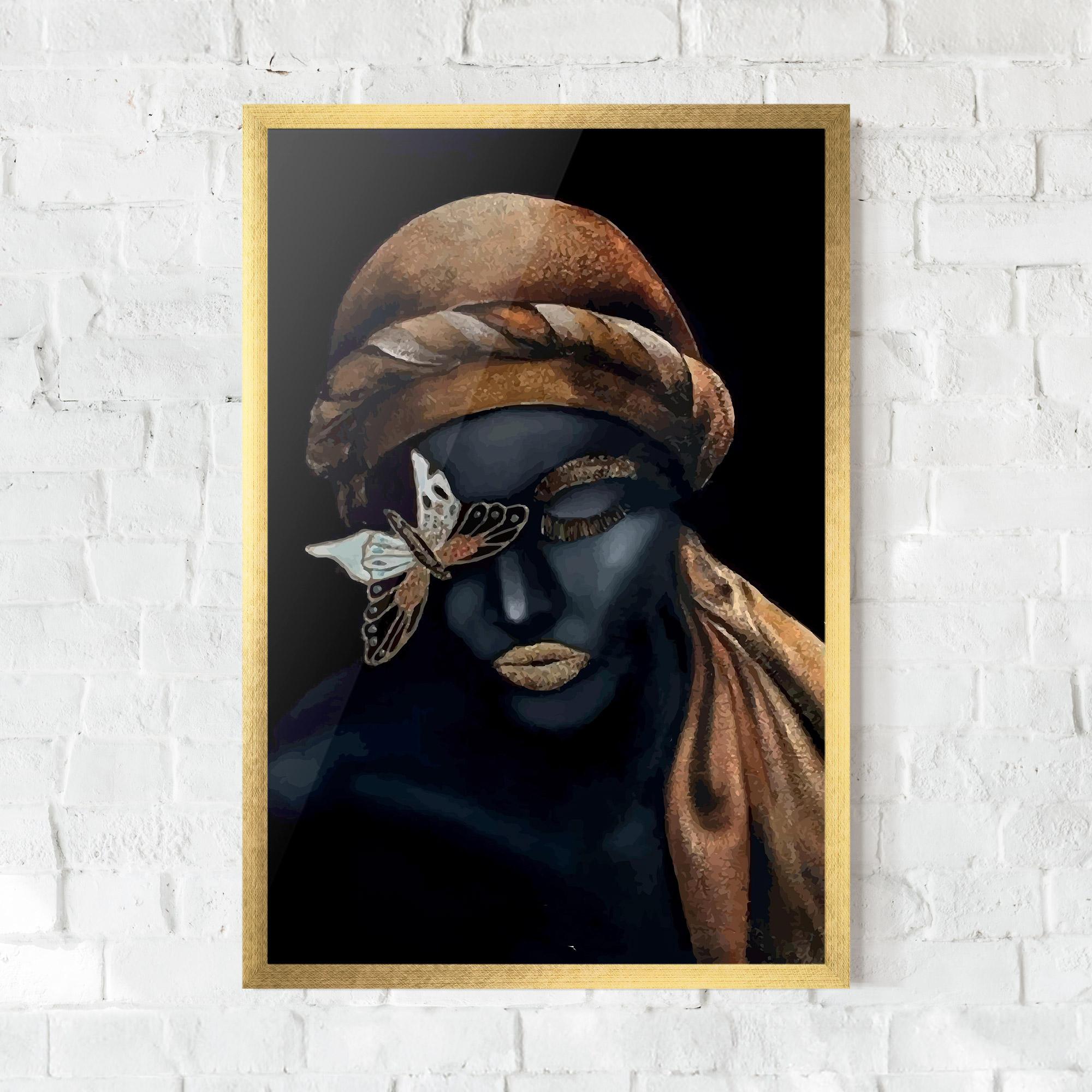 Рамкиран постер Butterfly Lady mockup 0