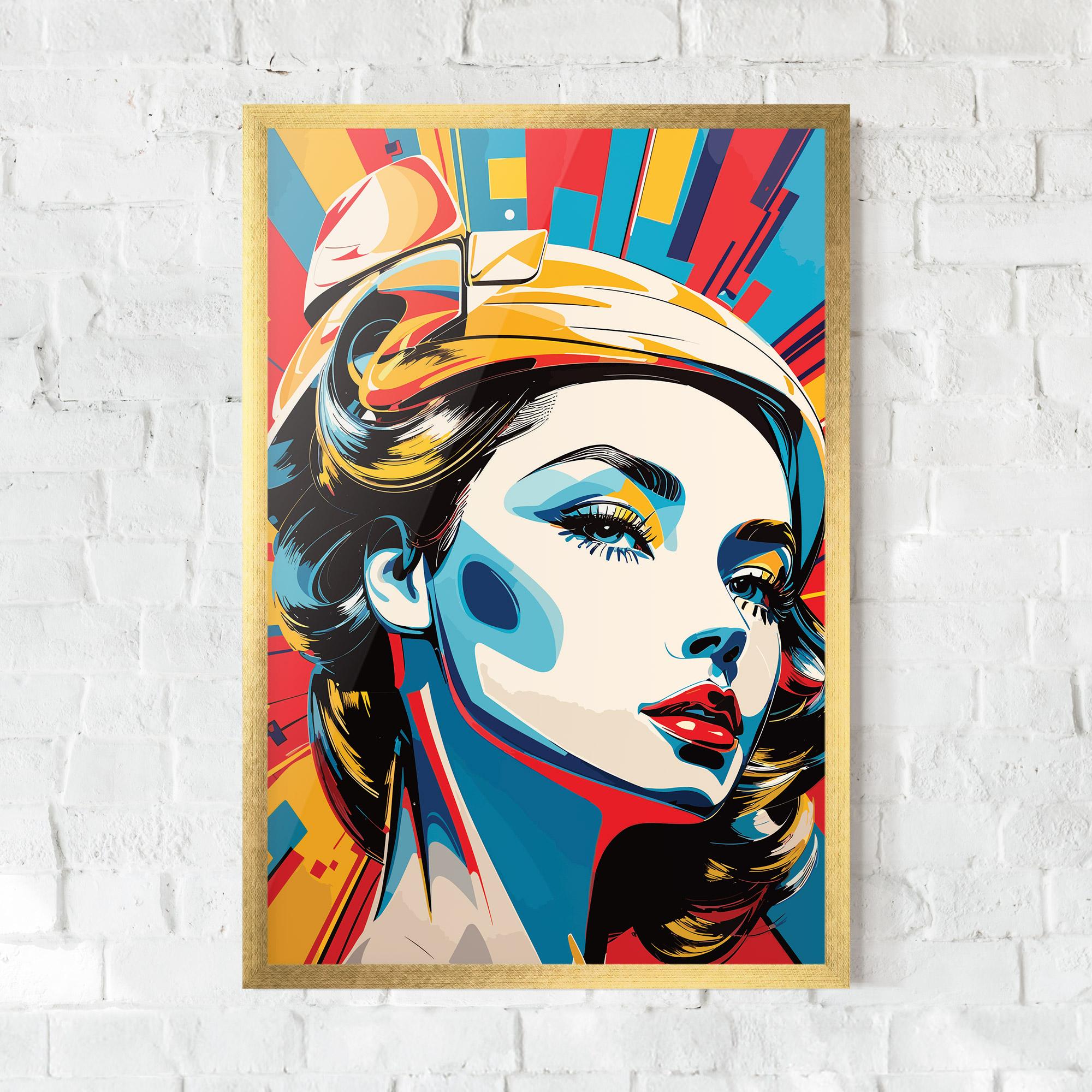 Рамкиран постер Colorful Portrait Lady mockup 0