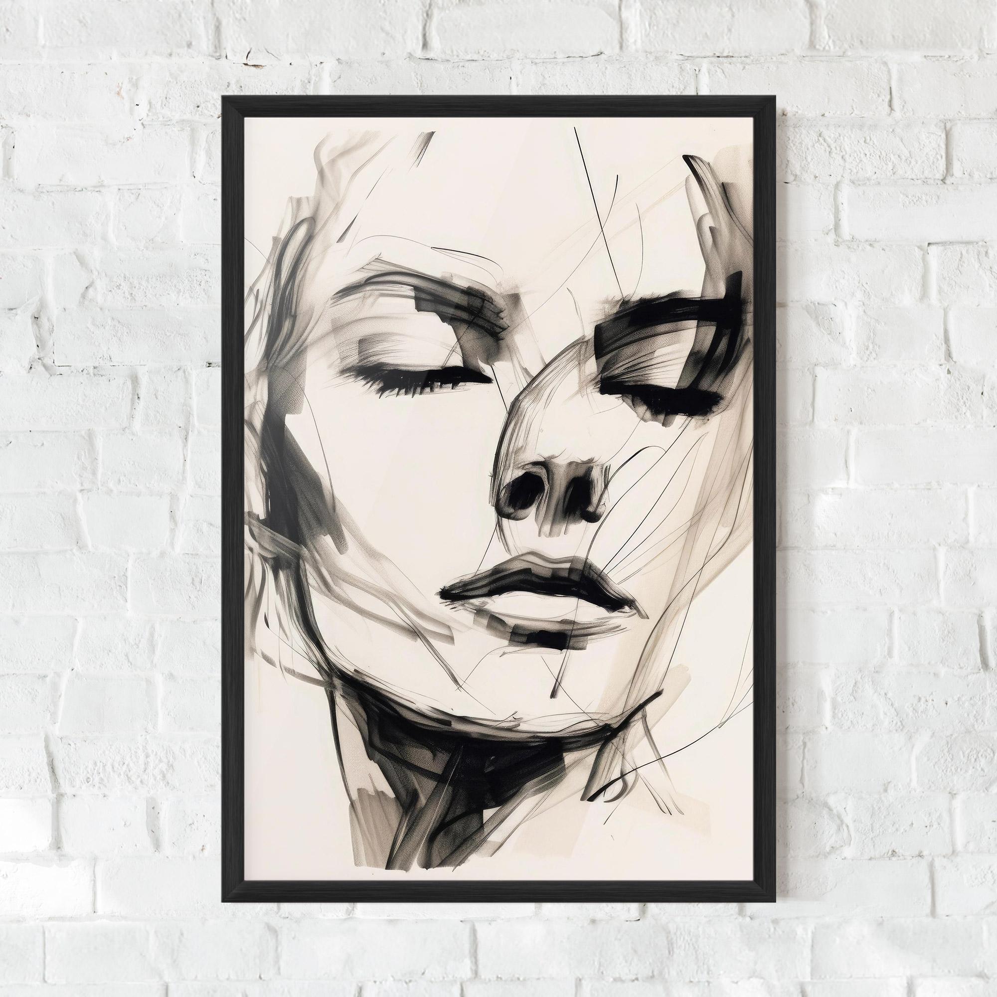 Рамкиран постер Continuous Line Woman mockup 0