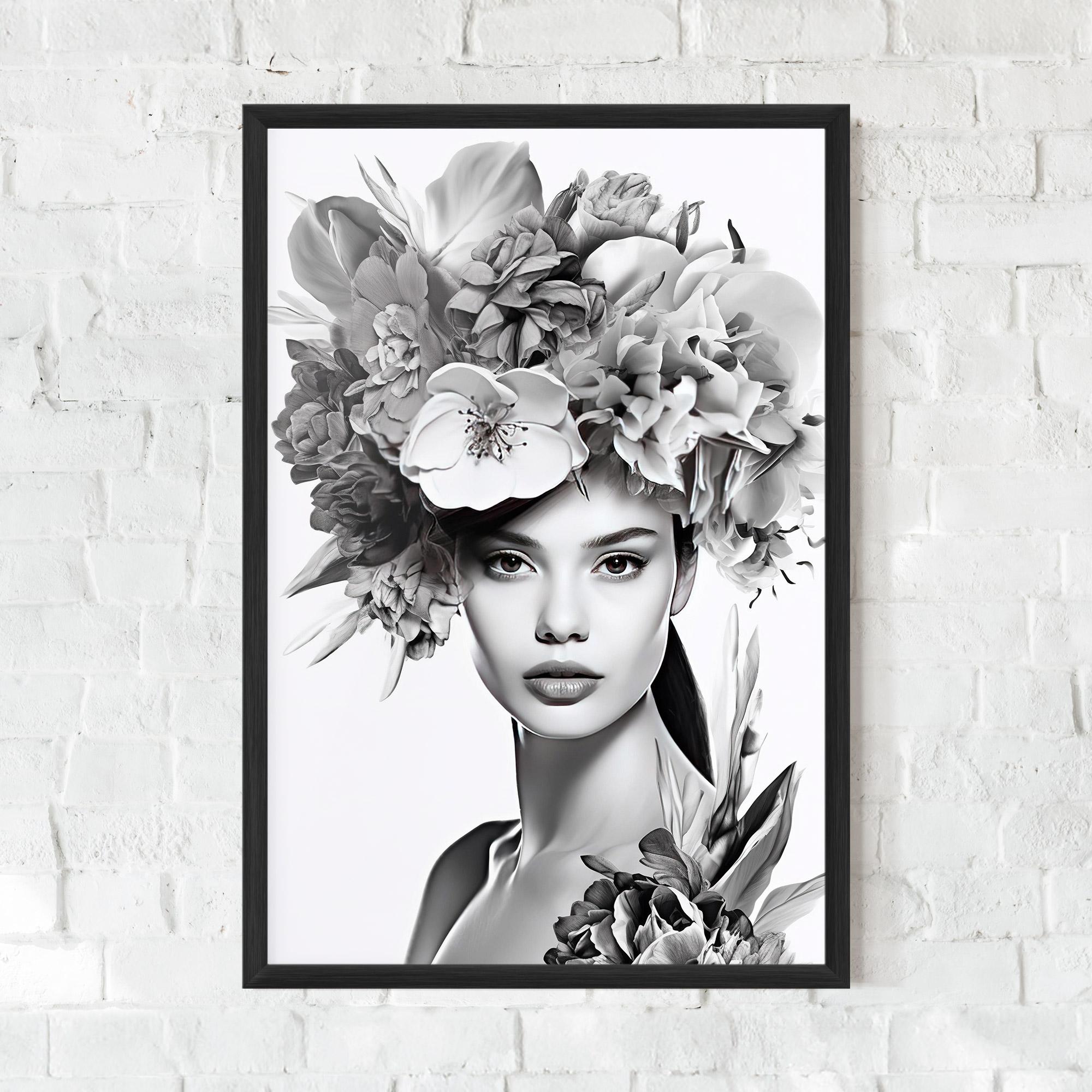 Рамкиран постер Flower Crown Woman mockup 0