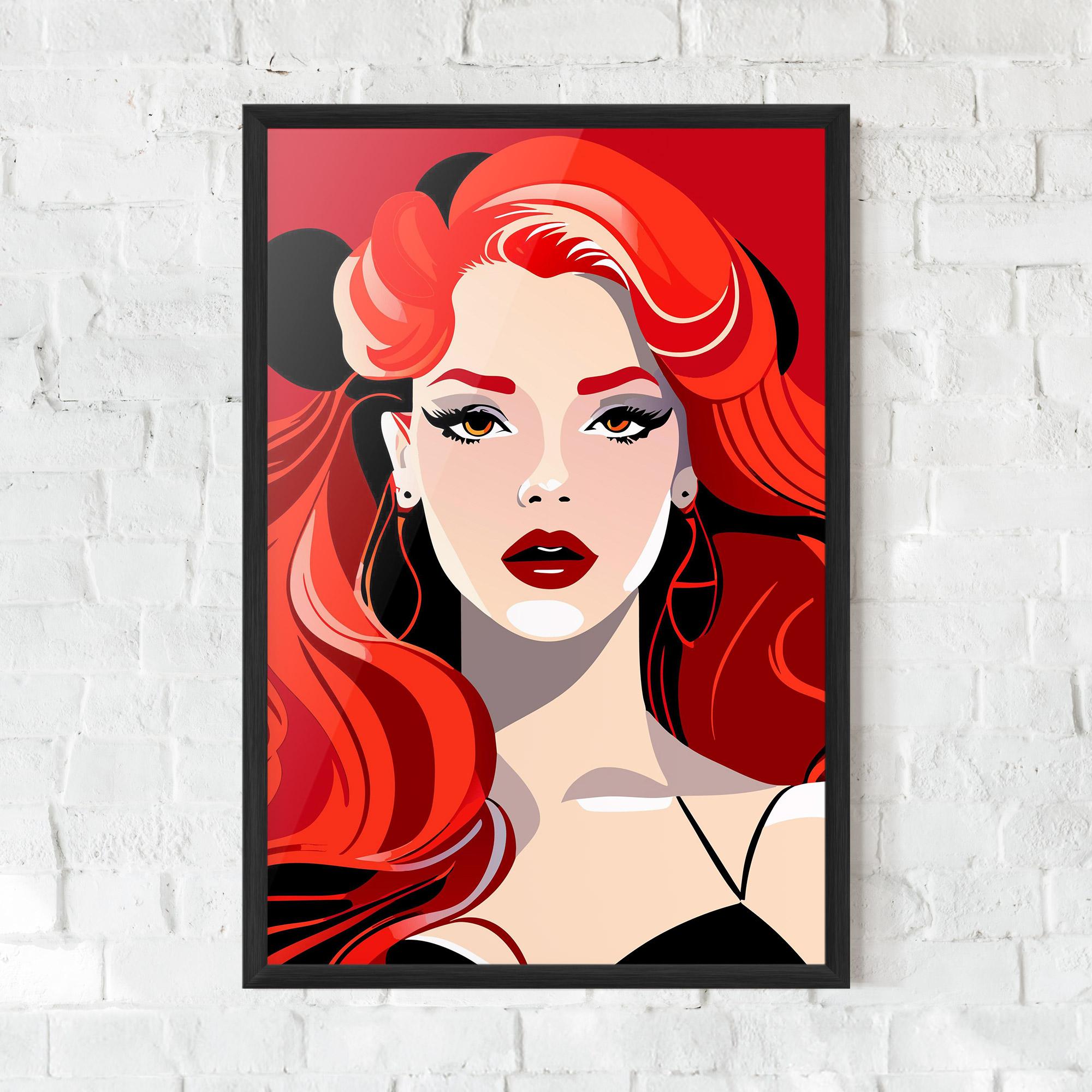 Рамкиран постер Red Hair Portrait mockup 0