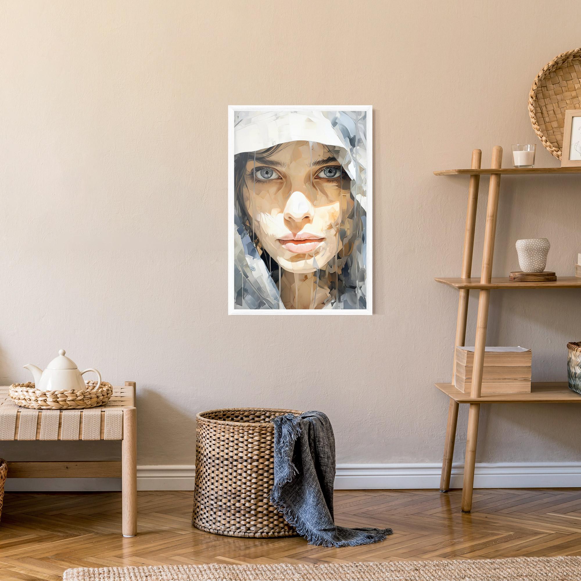 Рамкиран постер Close Up Portrait mockup 9