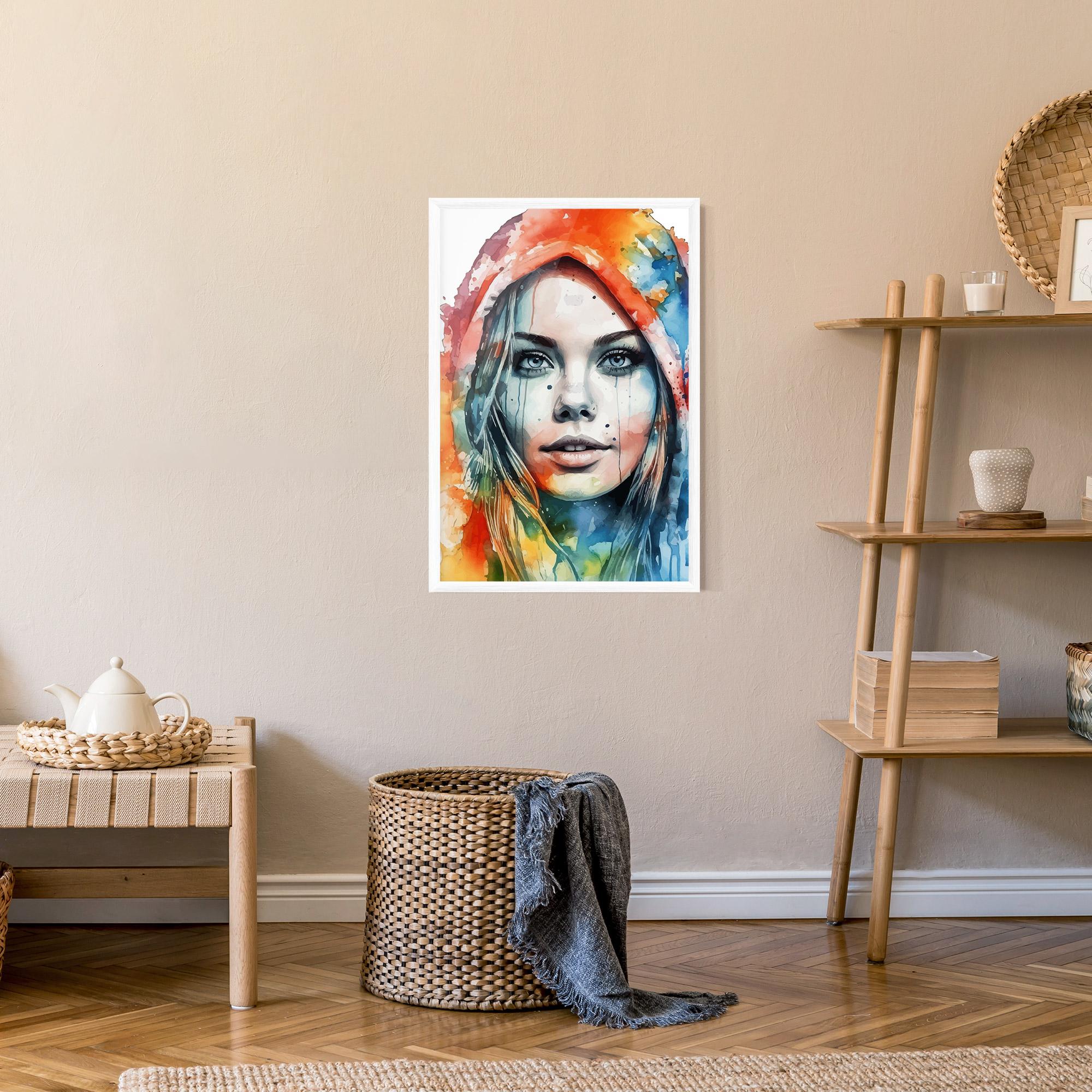 Рамкиран постер Colorful Portrait Art mockup 9