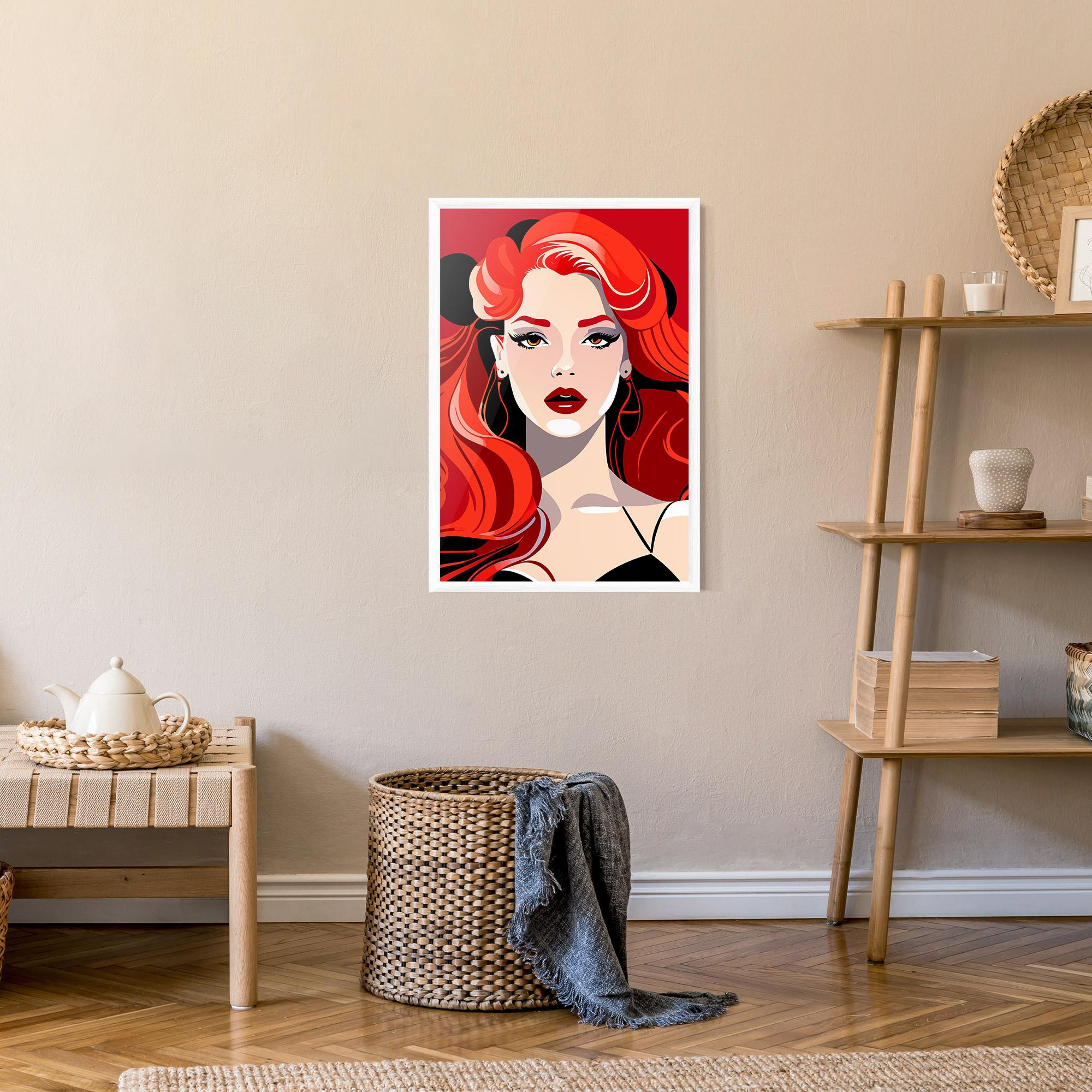 Рамкиран постер Red Hair Portrait mockup 9